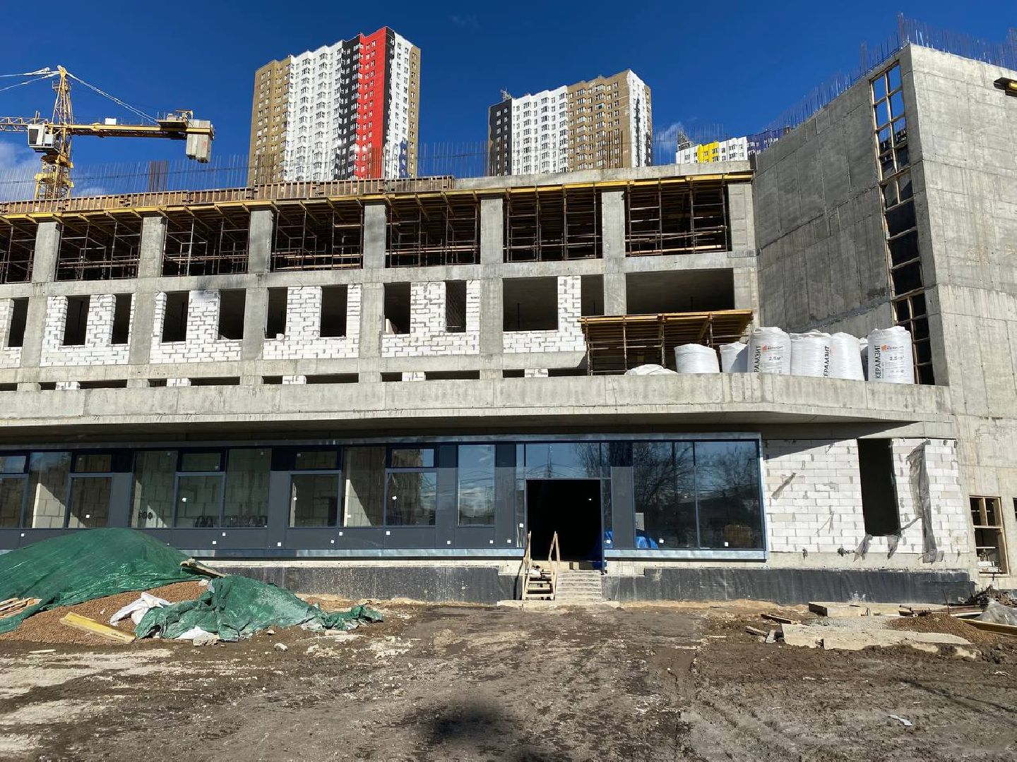 школа1100, новая школа в Павшинской пойме, новая школа в Красногорске, строителсьтво, строительство школы,