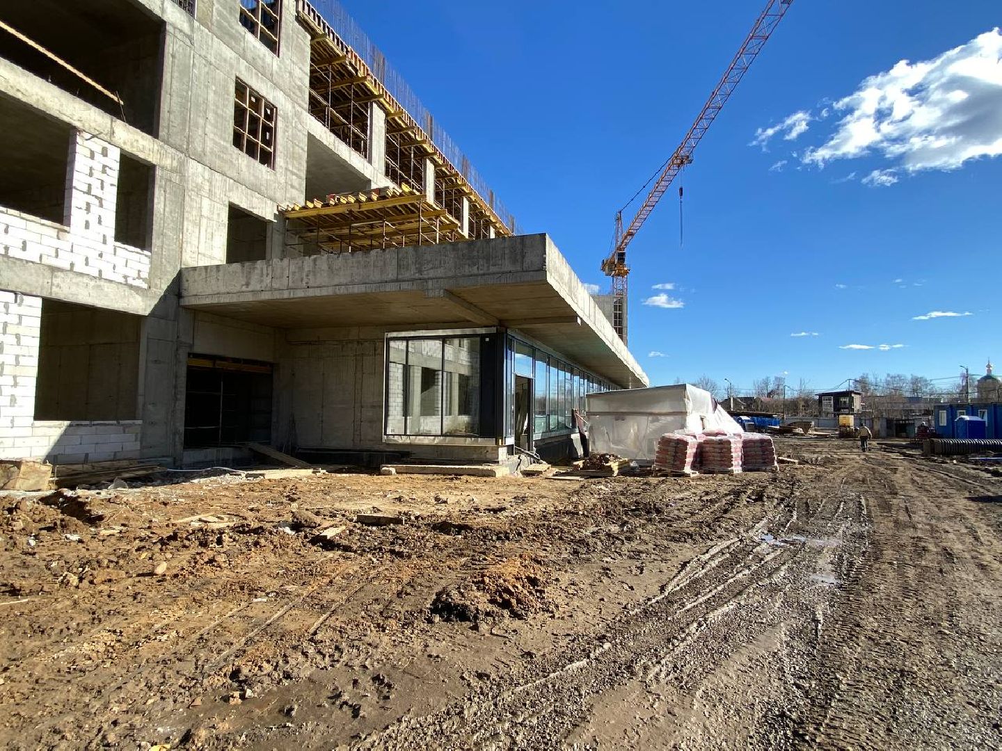 школа1100, новая школа в Павшинской пойме, новая школа в Красногорске, строителсьтво, строительство школы,
