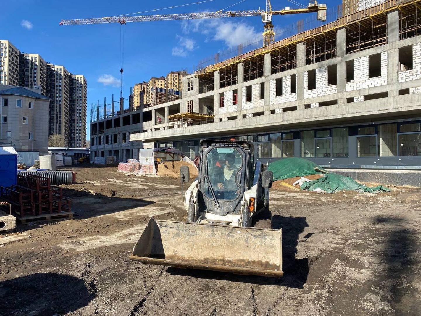 школа1100, новая школа в Павшинской пойме, новая школа в Красногорске, строителсьтво, строительство школы,