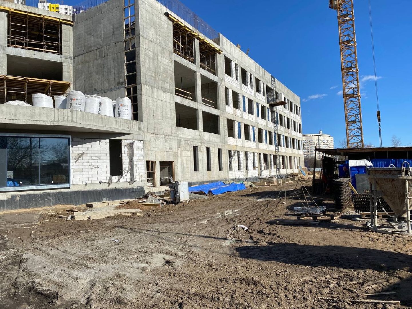 школа1100, новая школа в Павшинской пойме, новая школа в Красногорске, строителсьтво, строительство школы,
