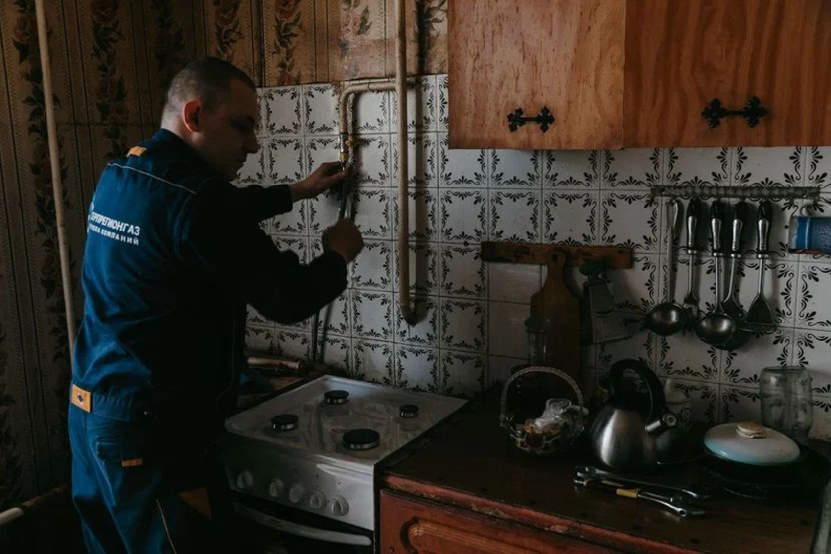 Чехов, газ, газовая плита, ветеран, день труда