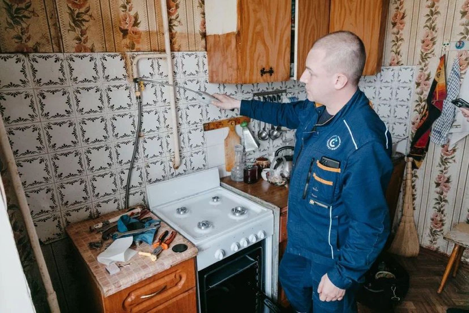 Чехов, газ, газовая плита, ветеран, день труда