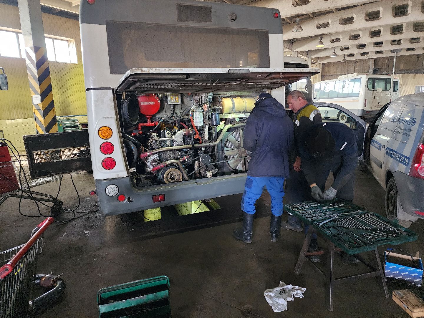 Чехов, мострансавто, общественный транспорт, автобусы, техническое состояние, ремонт, обслуживание, новые автобусы, комиссия, проверка, инспекция, глава округа михаил собакин,