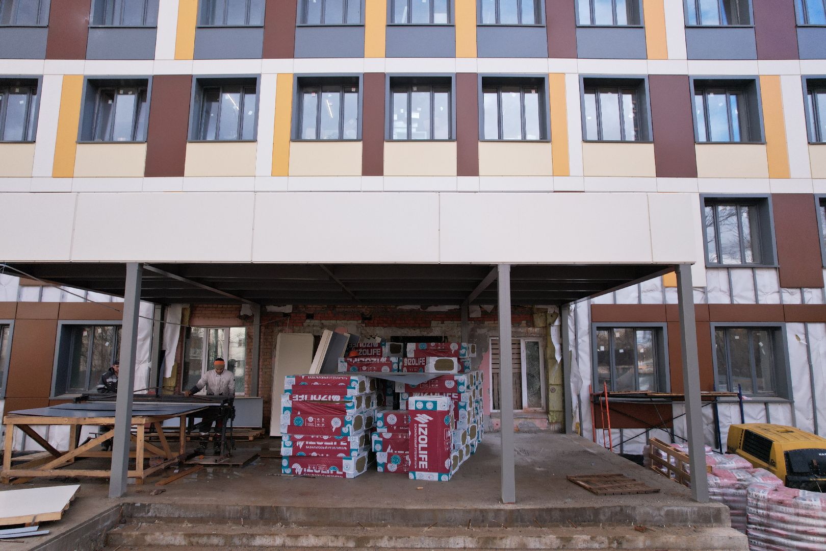 видео с коптера, капремонт роддома в химках,