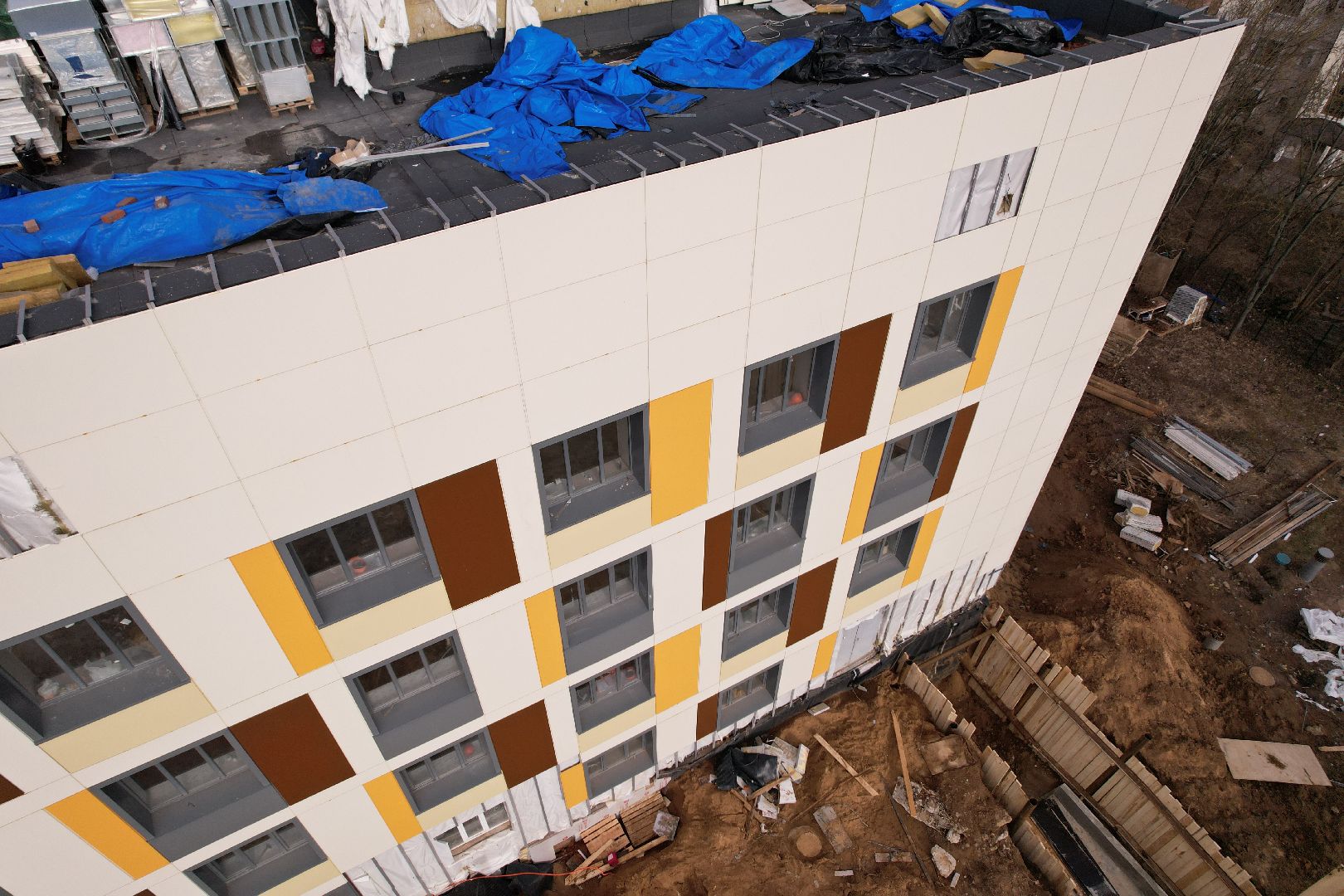 видео с коптера, капремонт роддома в химках,