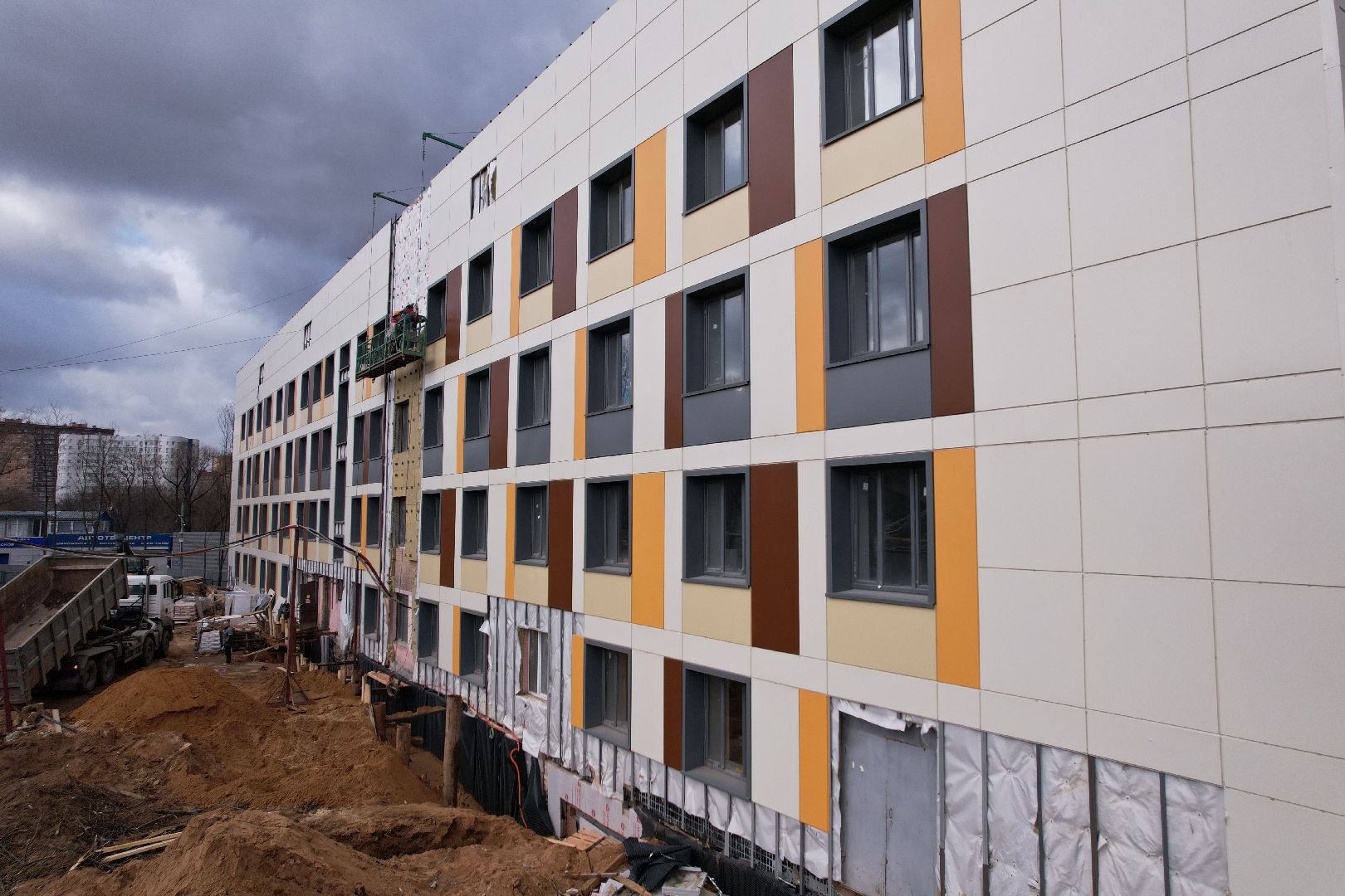 видео с коптера, капремонт роддома в химках,