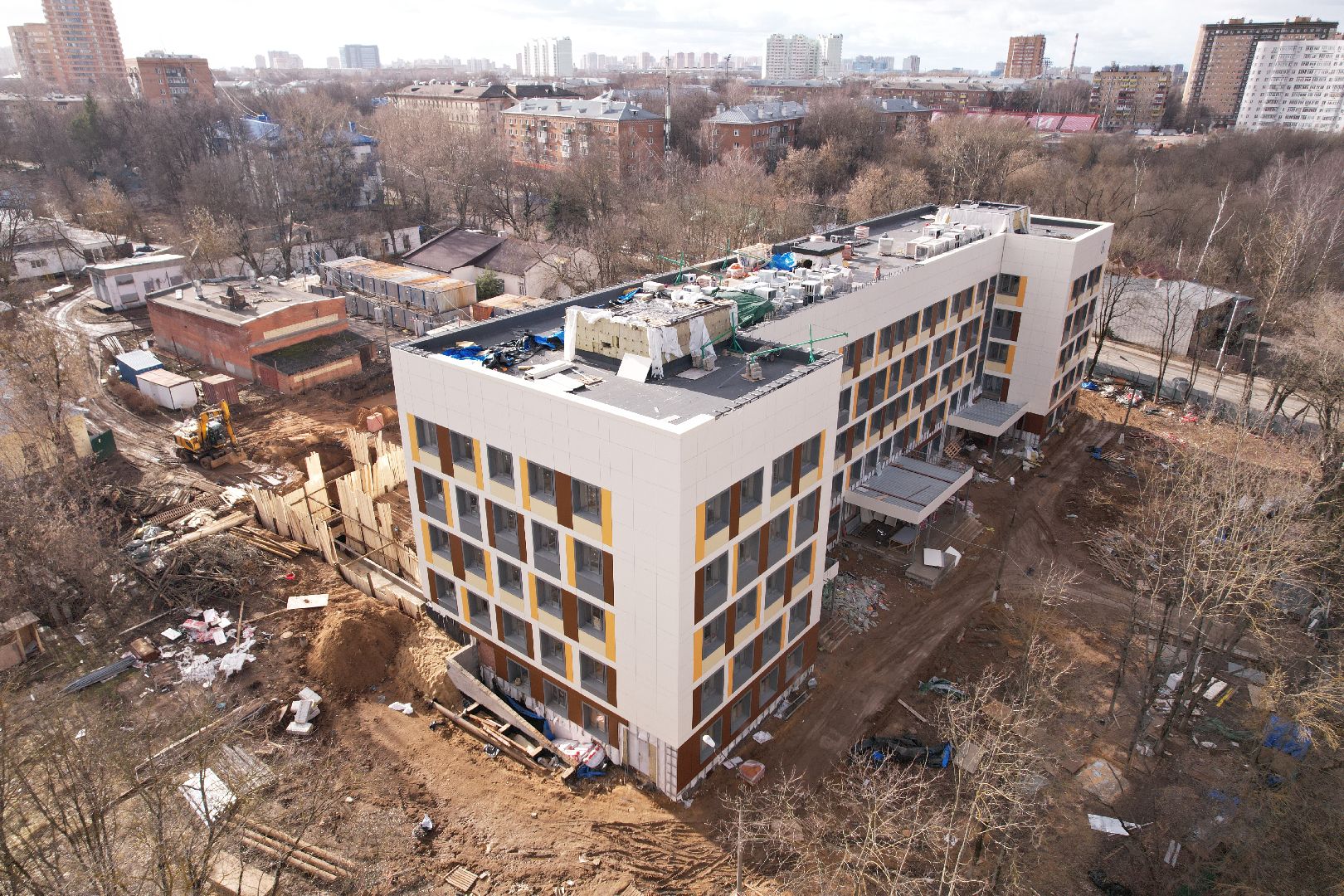 видео с коптера, капремонт роддома в химках,