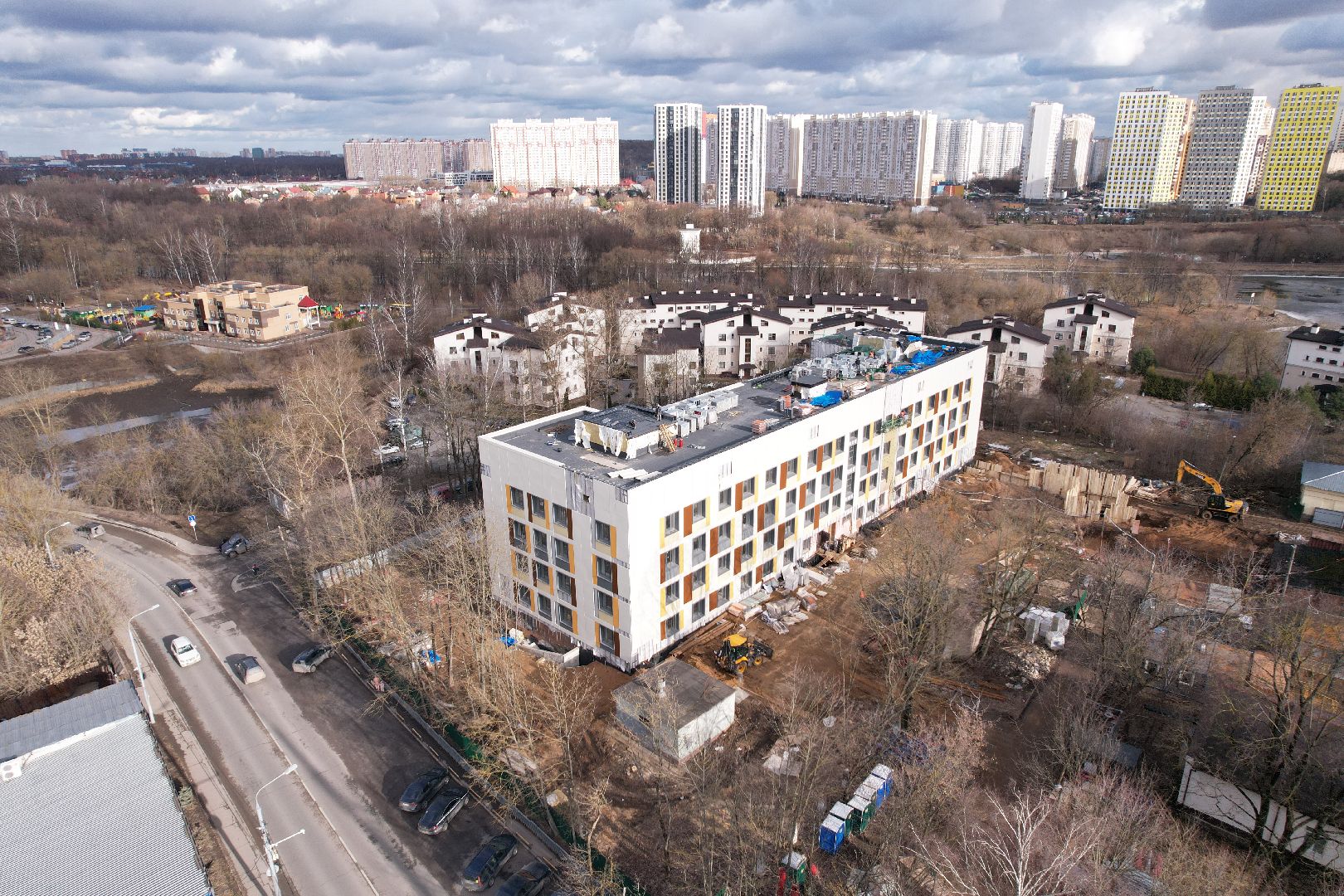 видео с коптера, капремонт роддома в химках,
