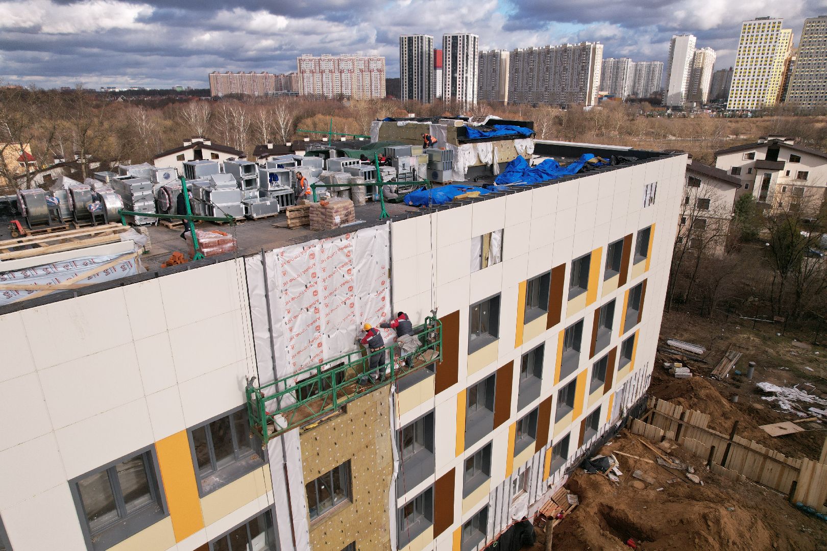 видео с коптера, капремонт роддома в химках,