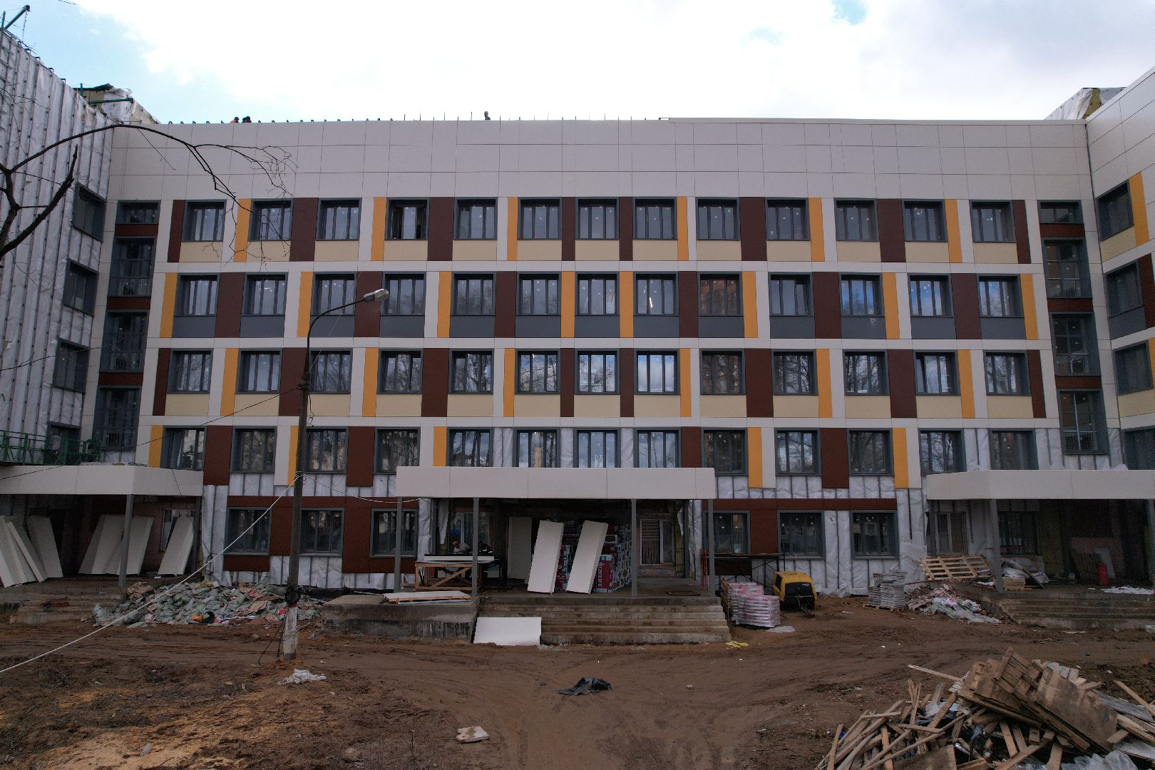 видео с коптера, капремонт роддома в химках,