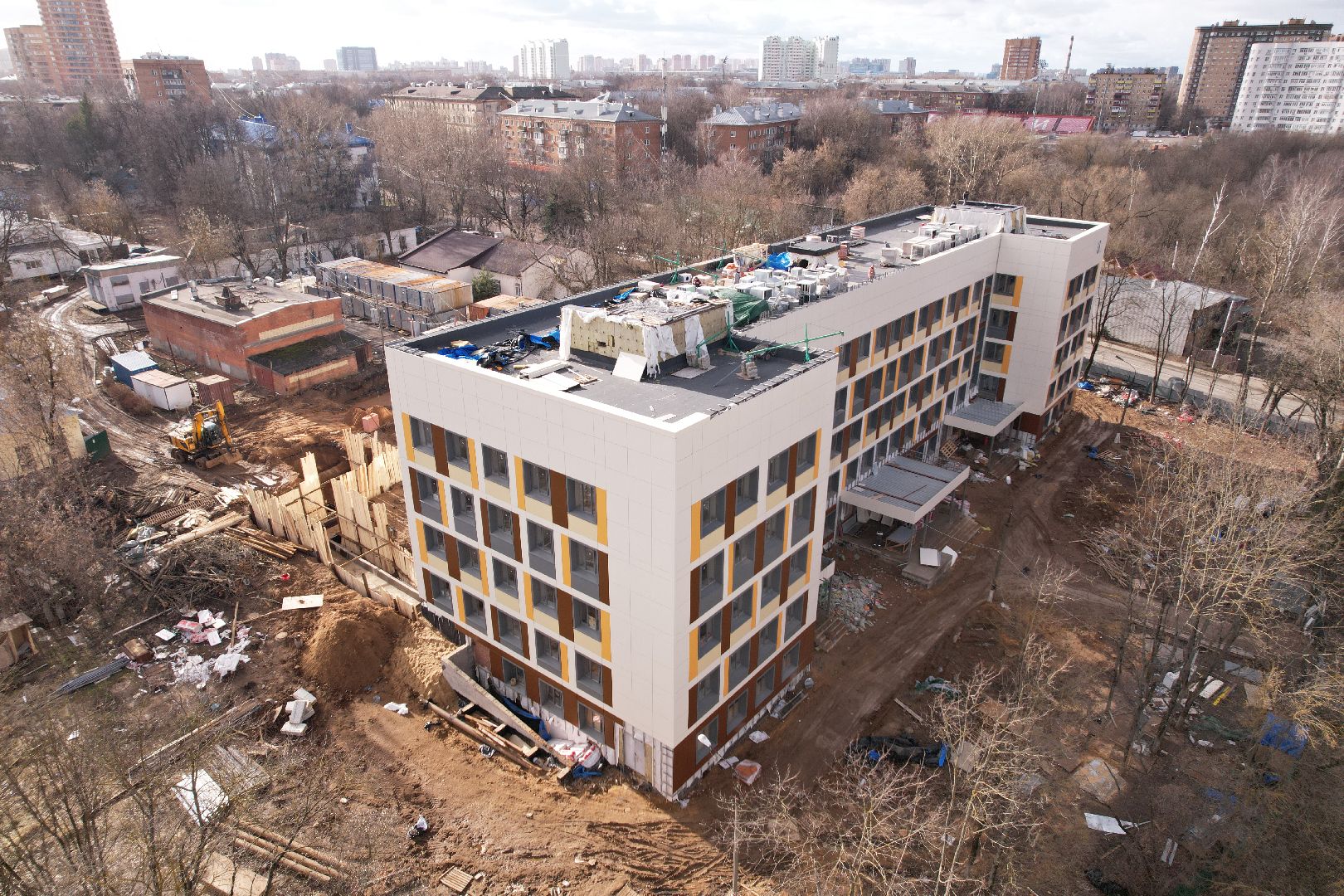 видео с коптера, капремонт роддома в химках,