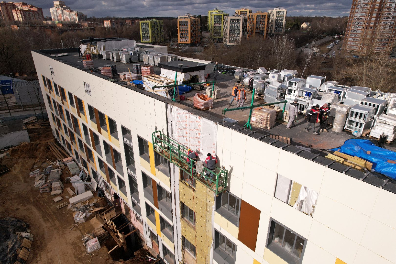видео с коптера, капремонт роддома в химках,
