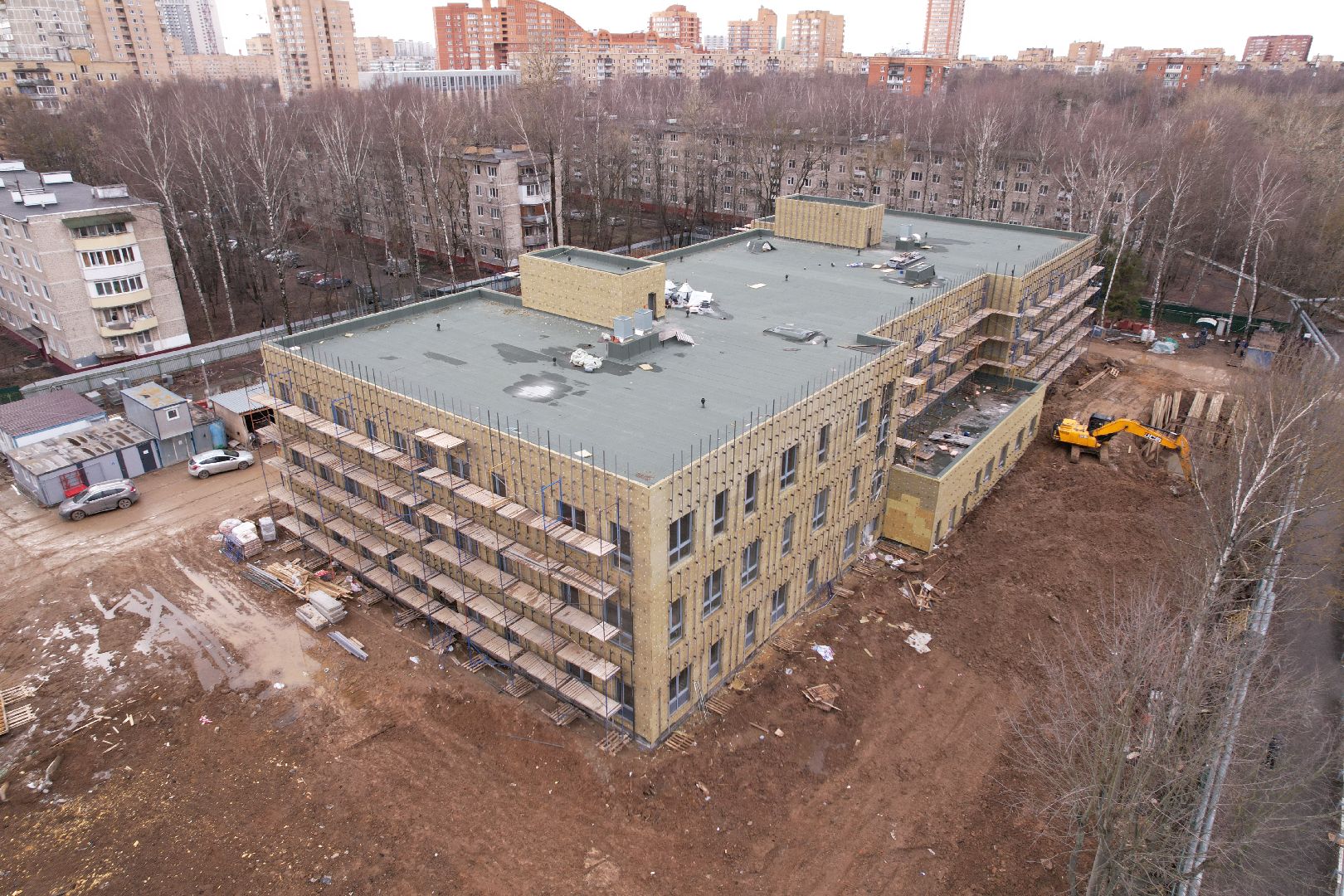 видео с коптера, детский сад 9 в химках, реконструкция детского сада,