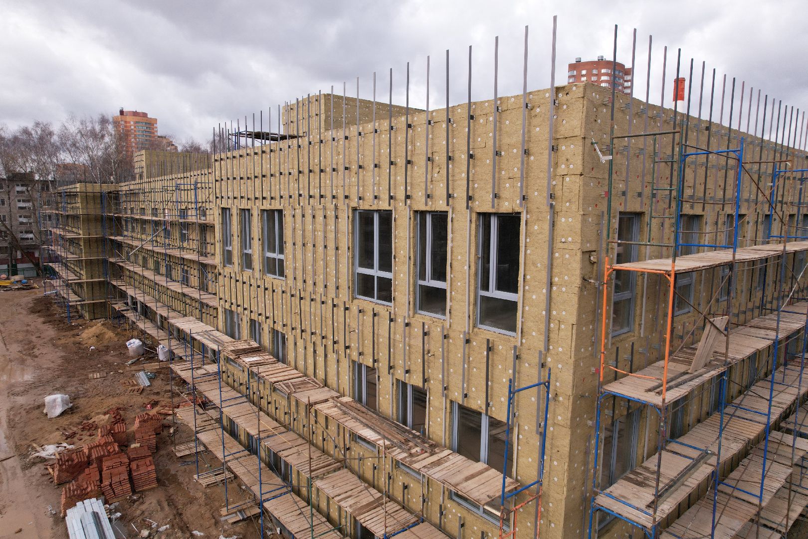 видео с коптера, детский сад 9 в химках, реконструкция детского сада,