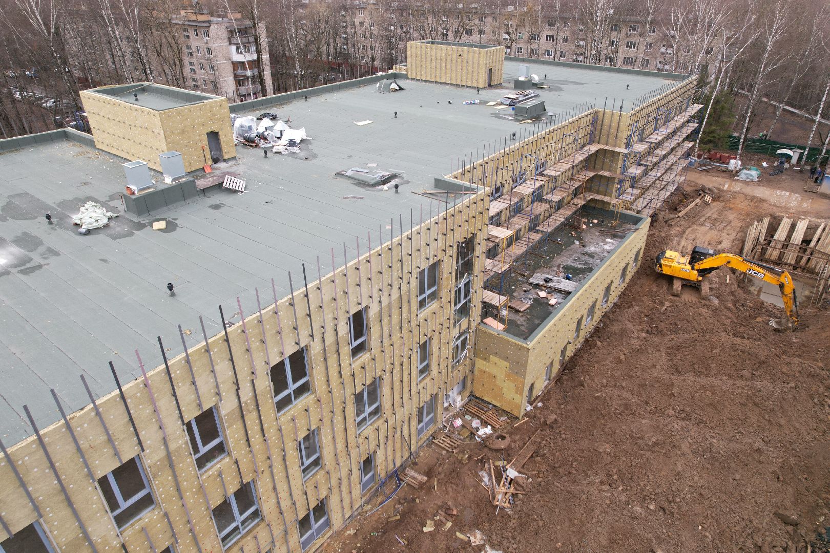 видео с коптера, детский сад 9 в химках, реконструкция детского сада,