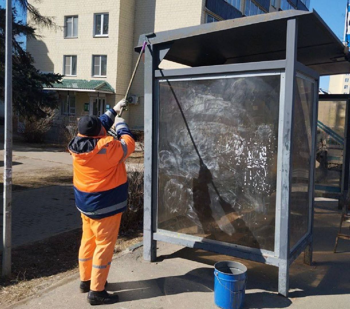 воскресенск, уборка остановок, благоустройство, вертикалки