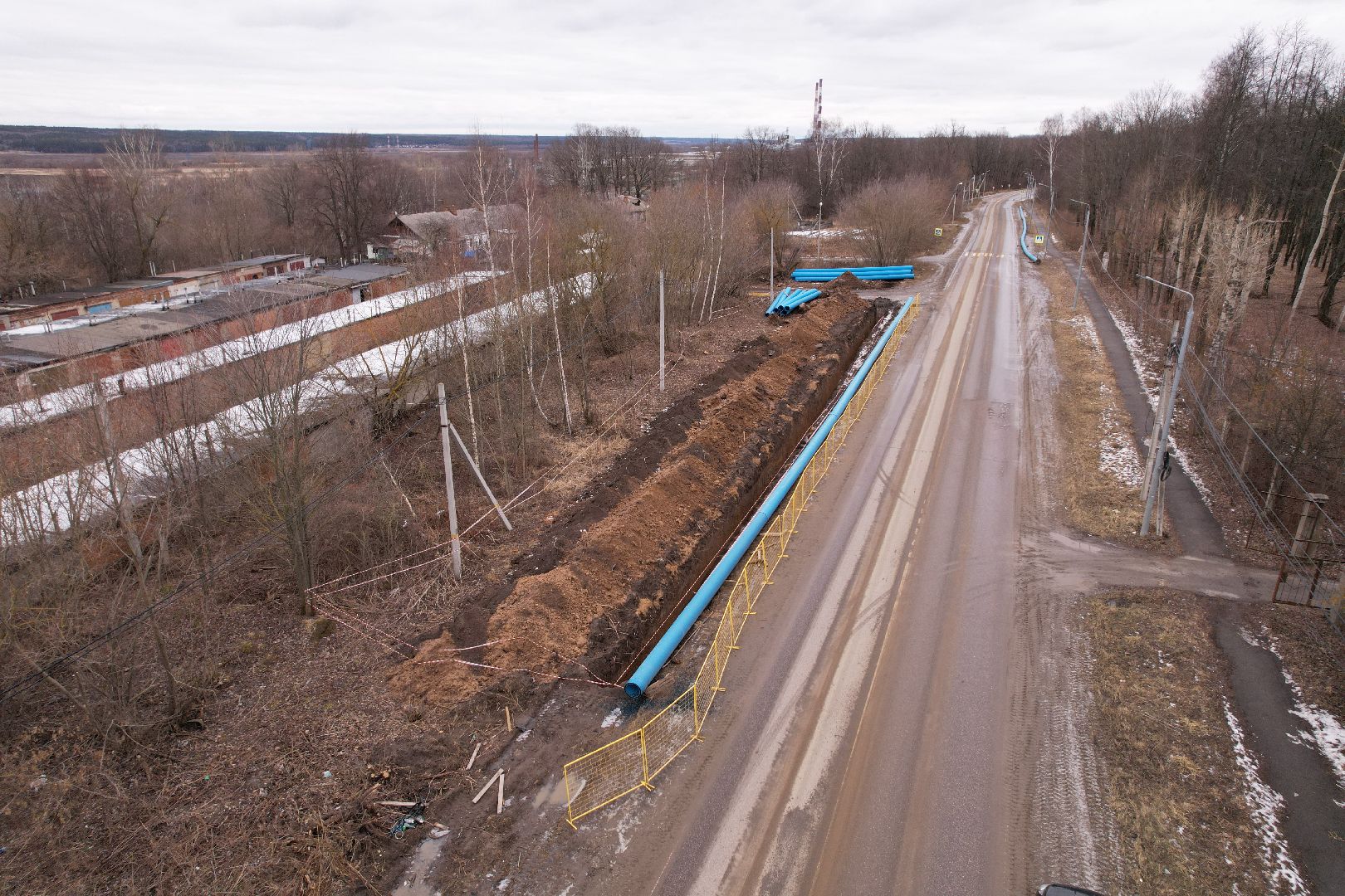 видео с коптера, трубопровод в кашире, канализационная сеть в кашире,
