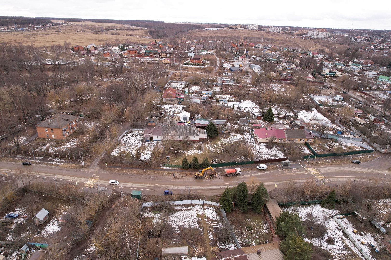 видео с коптера, трубопровод в кашире, канализационная сеть в кашире,