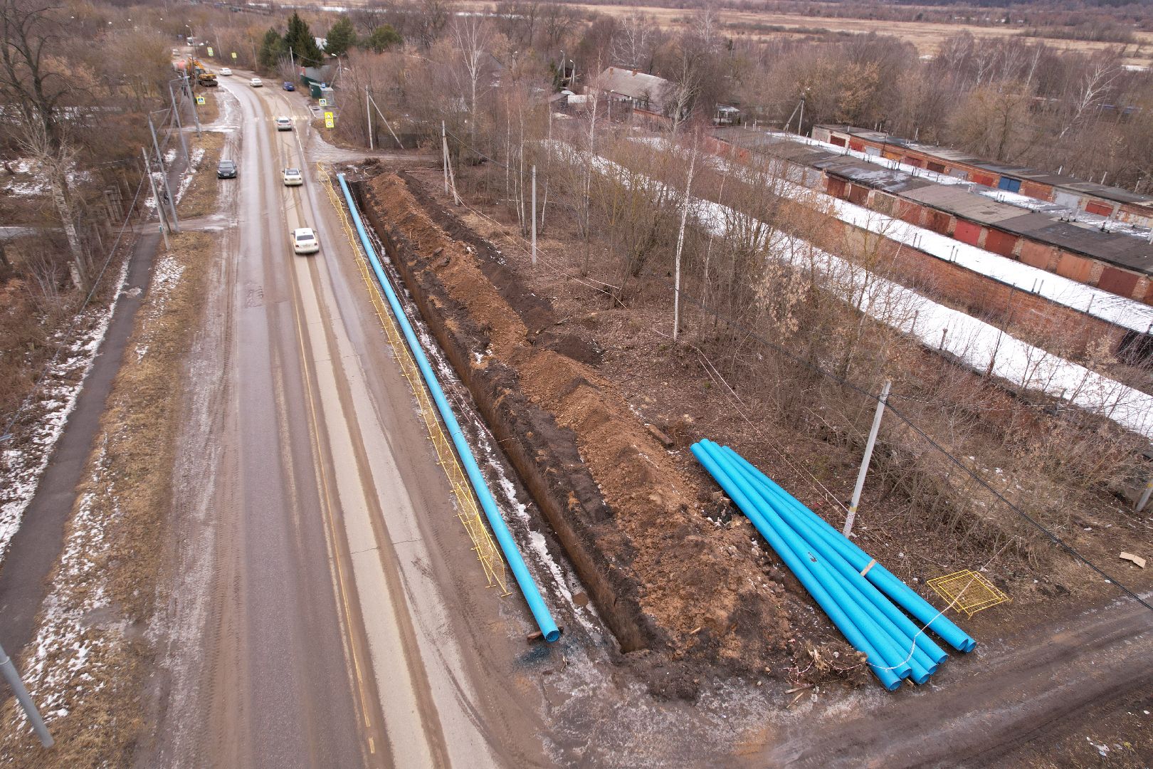 видео с коптера, трубопровод в кашире, канализационная сеть в кашире,