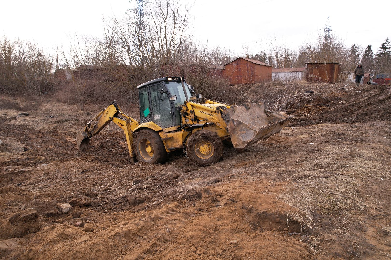 ремонт напорной канализационной сети, видео с коптера, кашира ремонт трубопровода,