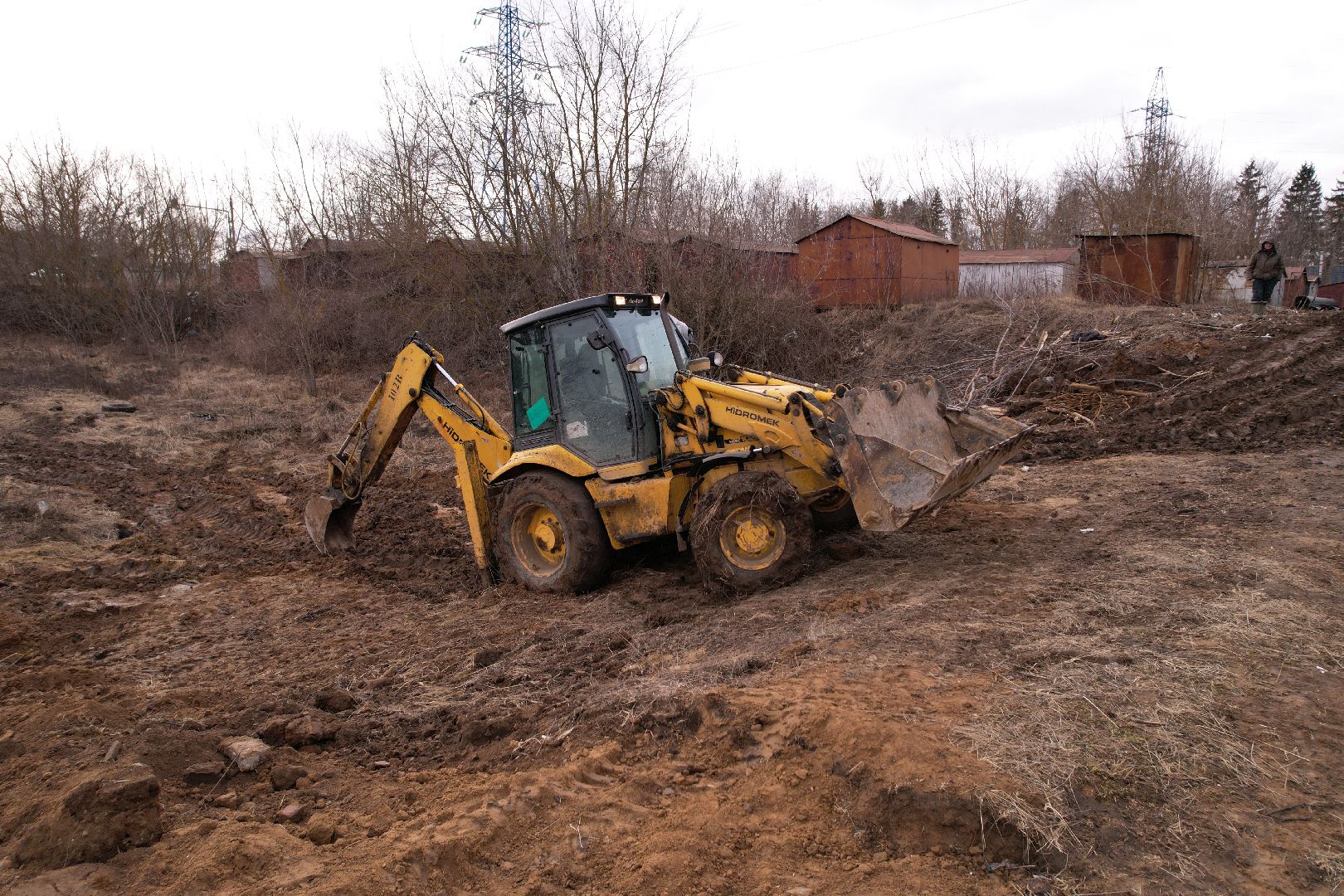 ремонт напорной канализационной сети, видео с коптера, кашира ремонт трубопровода,