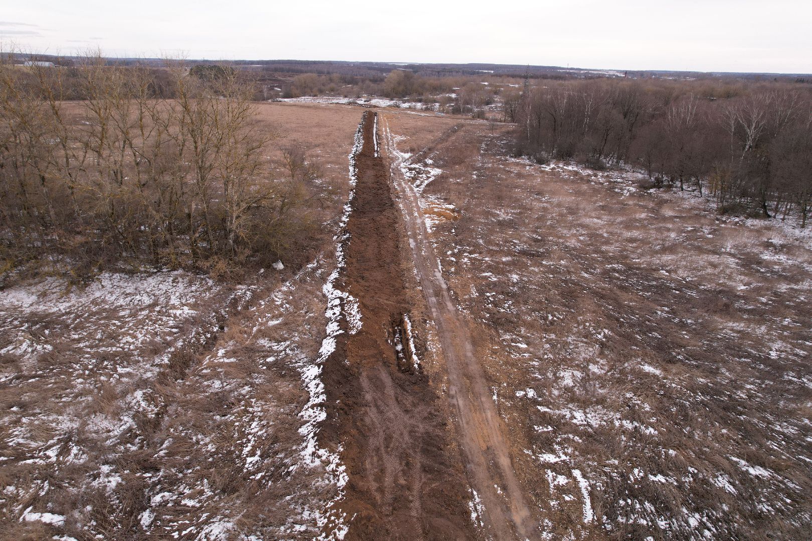 видео с коптера, трубопровод в кашире, ремонт канализационного трубопровода,