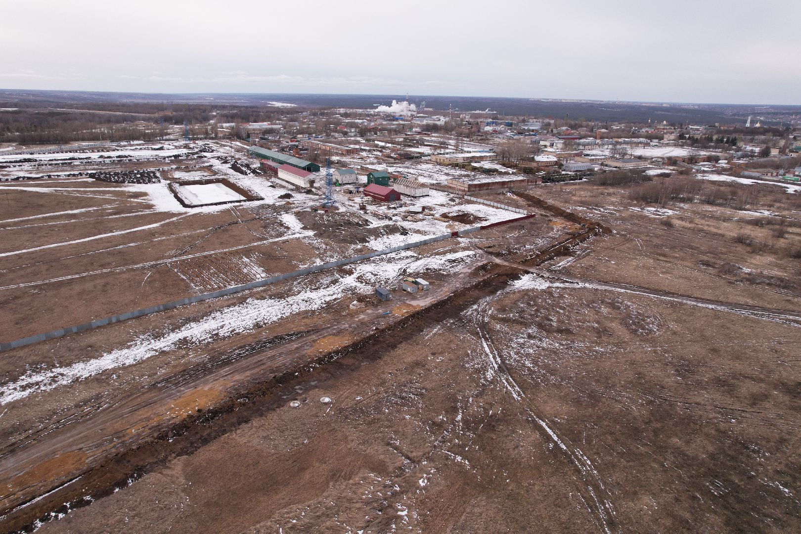видео с коптера, трубопровод в кашире, ремонт канализационного трубопровода,