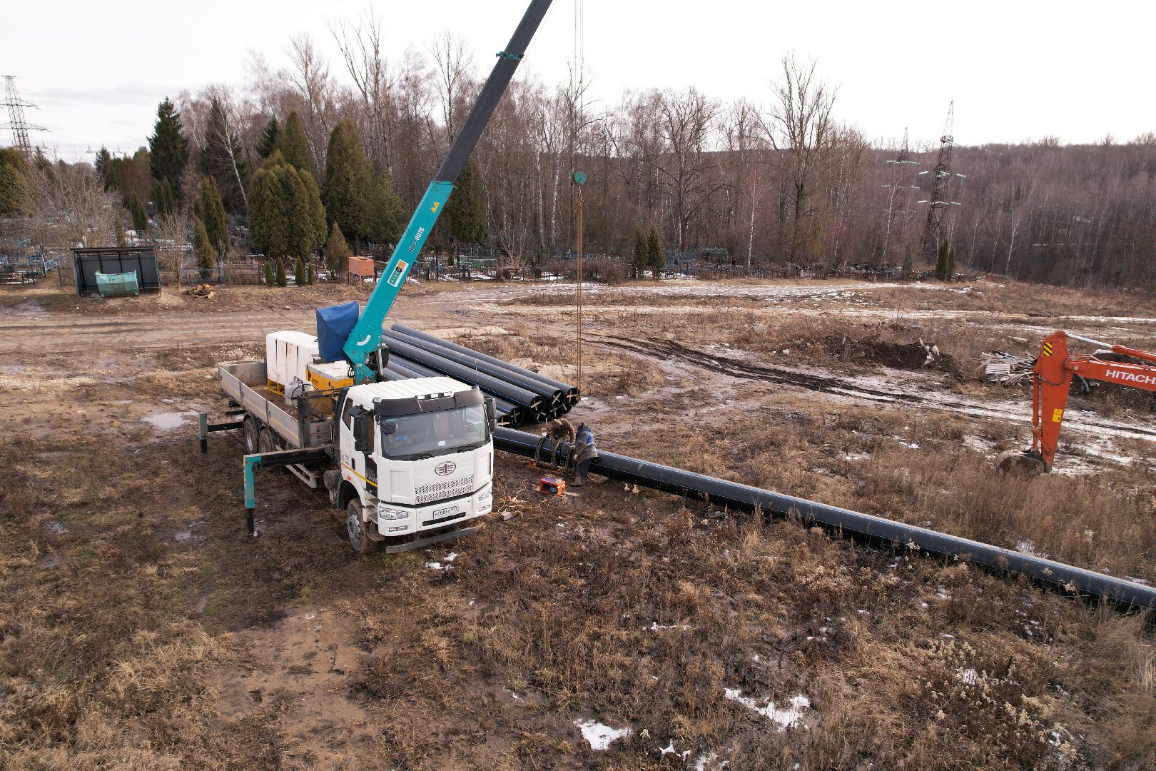 видео с коптера, ремонт канализационной сети в кашире,