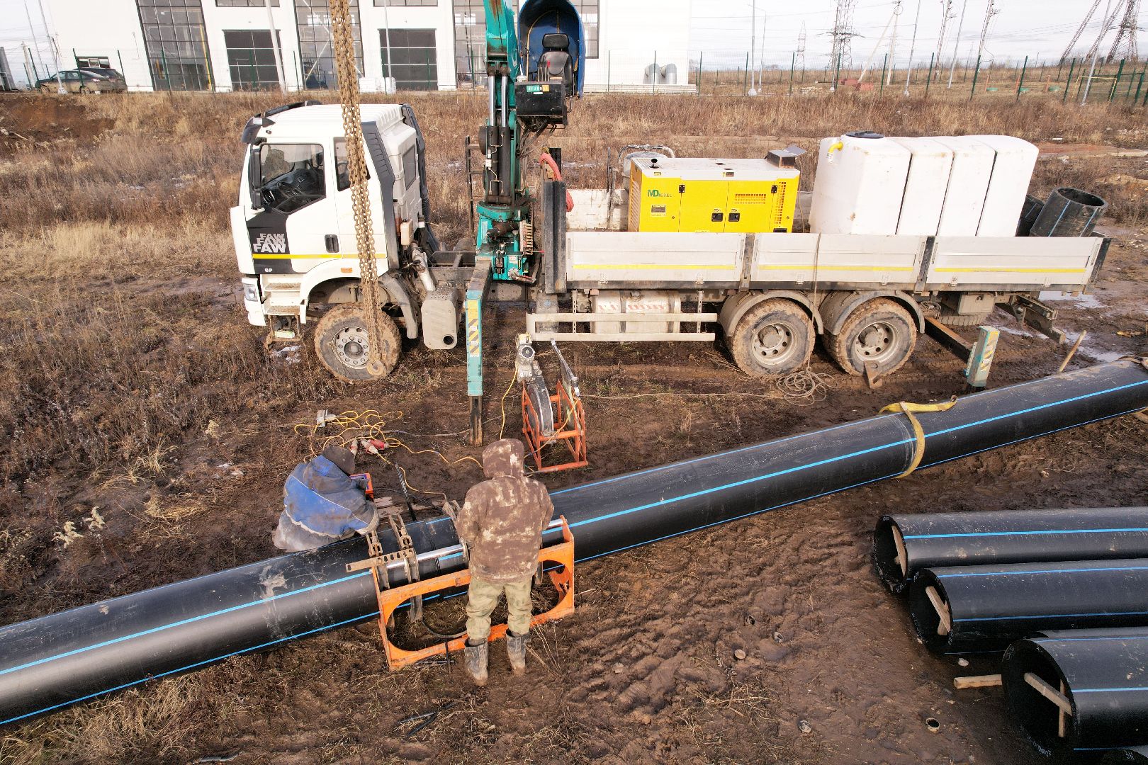 видео с коптера, ремонт канализационной сети в кашире,