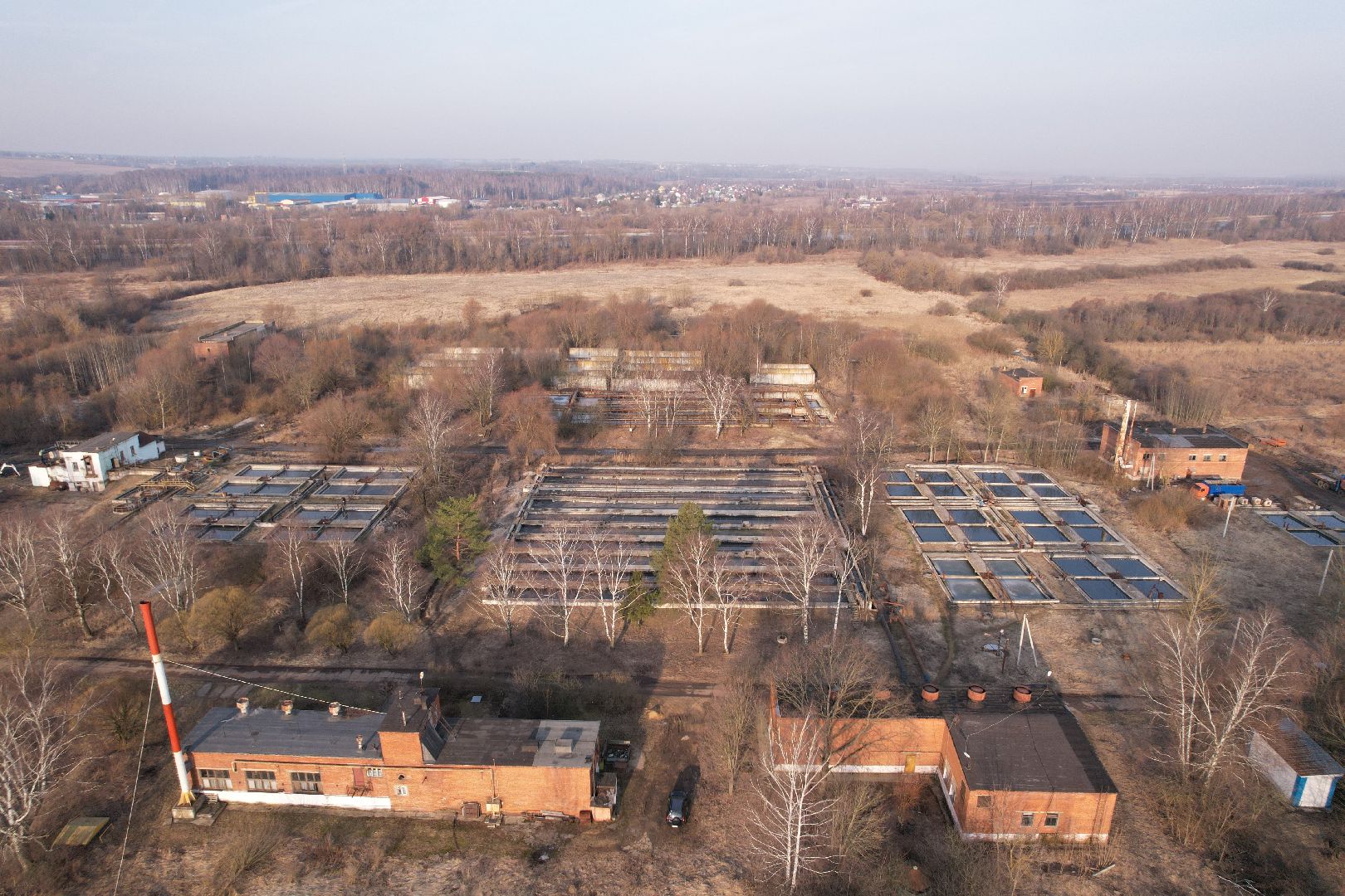 видео с коптера, очистные в дмитрове, строительство очистных,