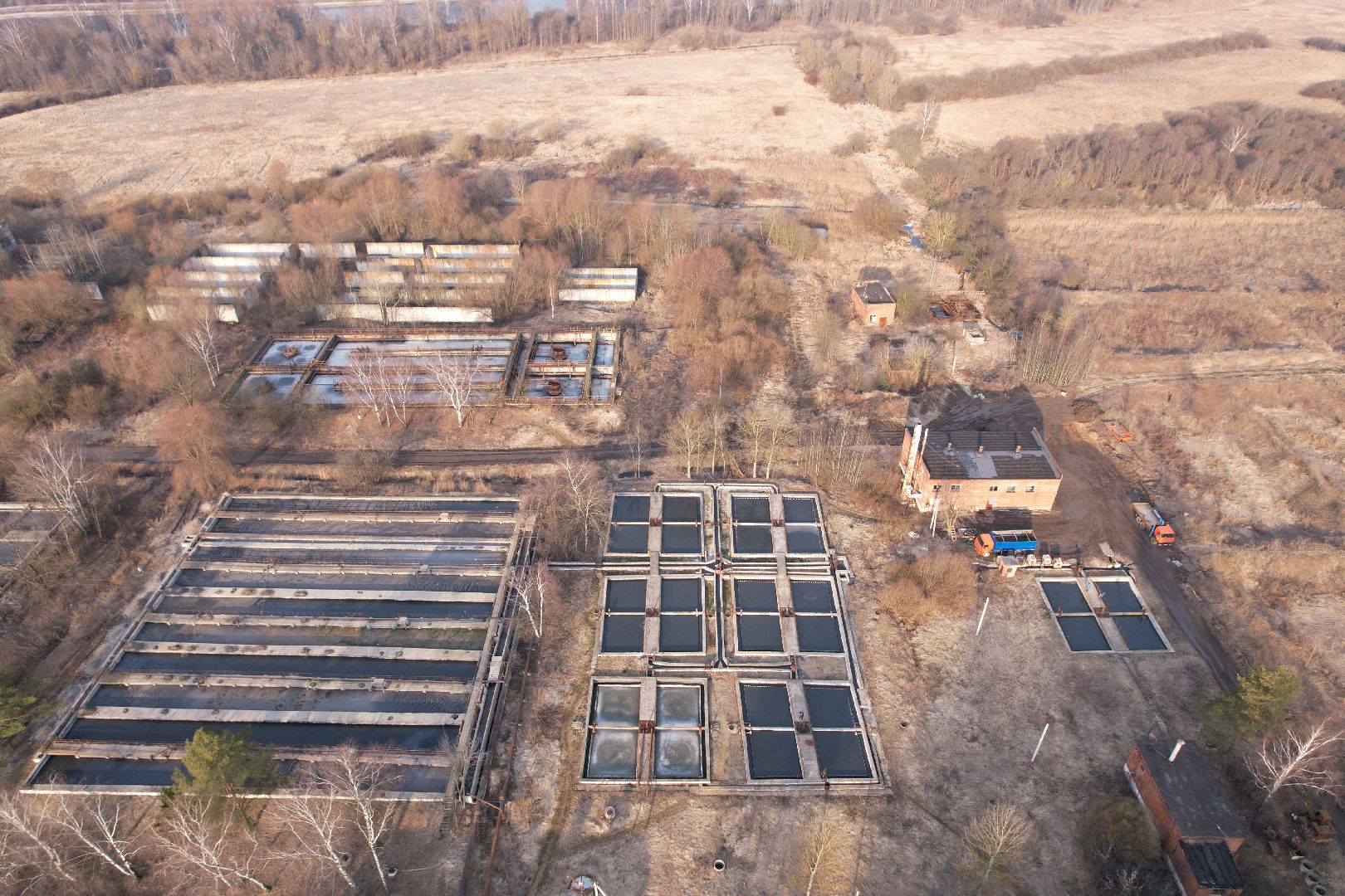 видео с коптера, очистные в дмитрове, строительство очистных,