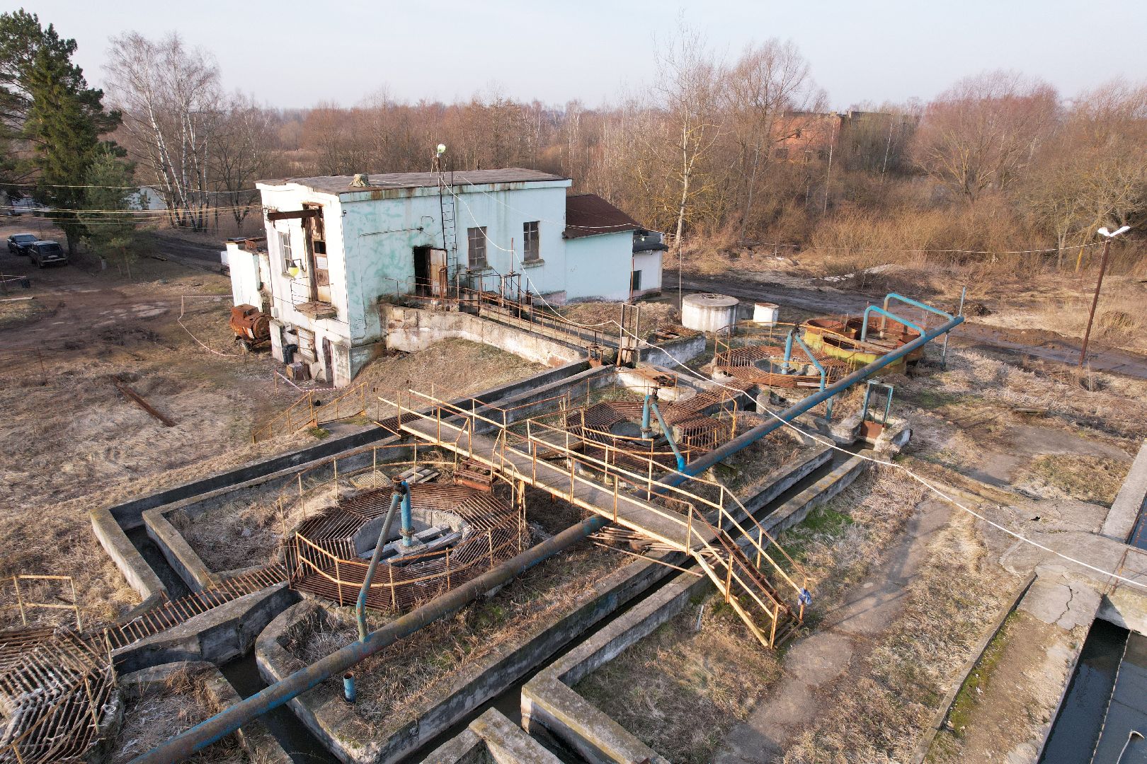 видео с коптера, очистные в дмитрове, строительство очистных,