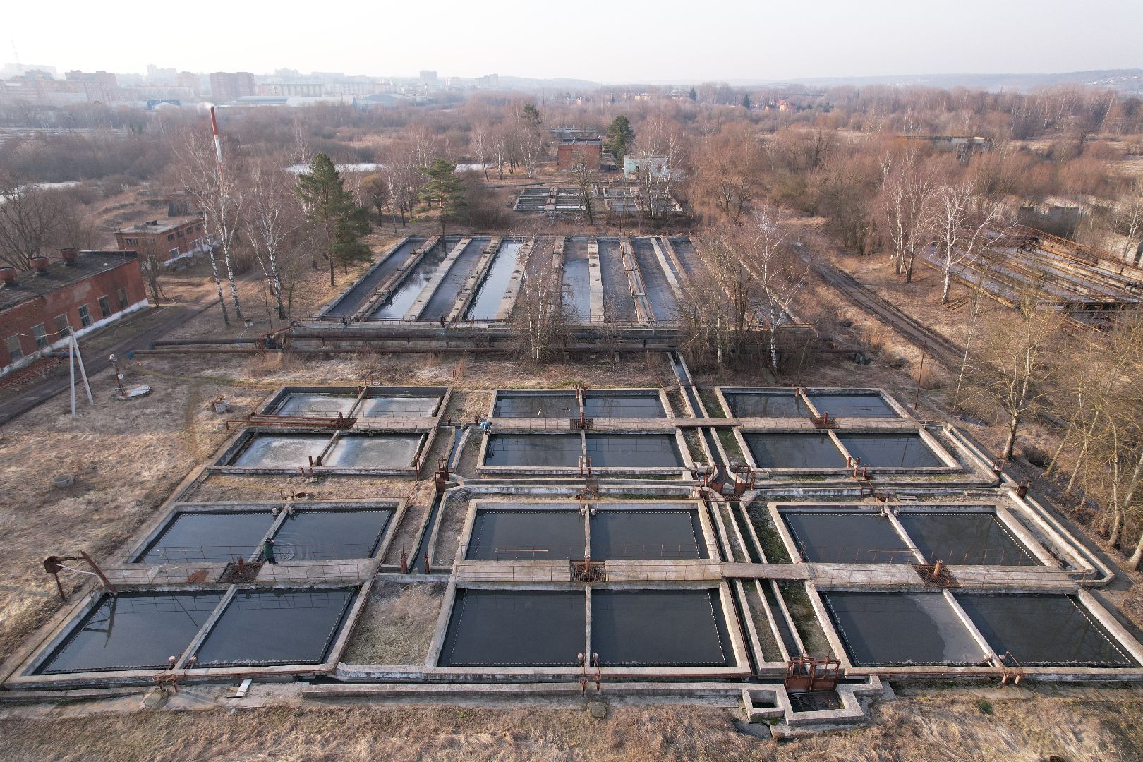 видео с коптера, очистные в дмитрове, строительство очистных,
