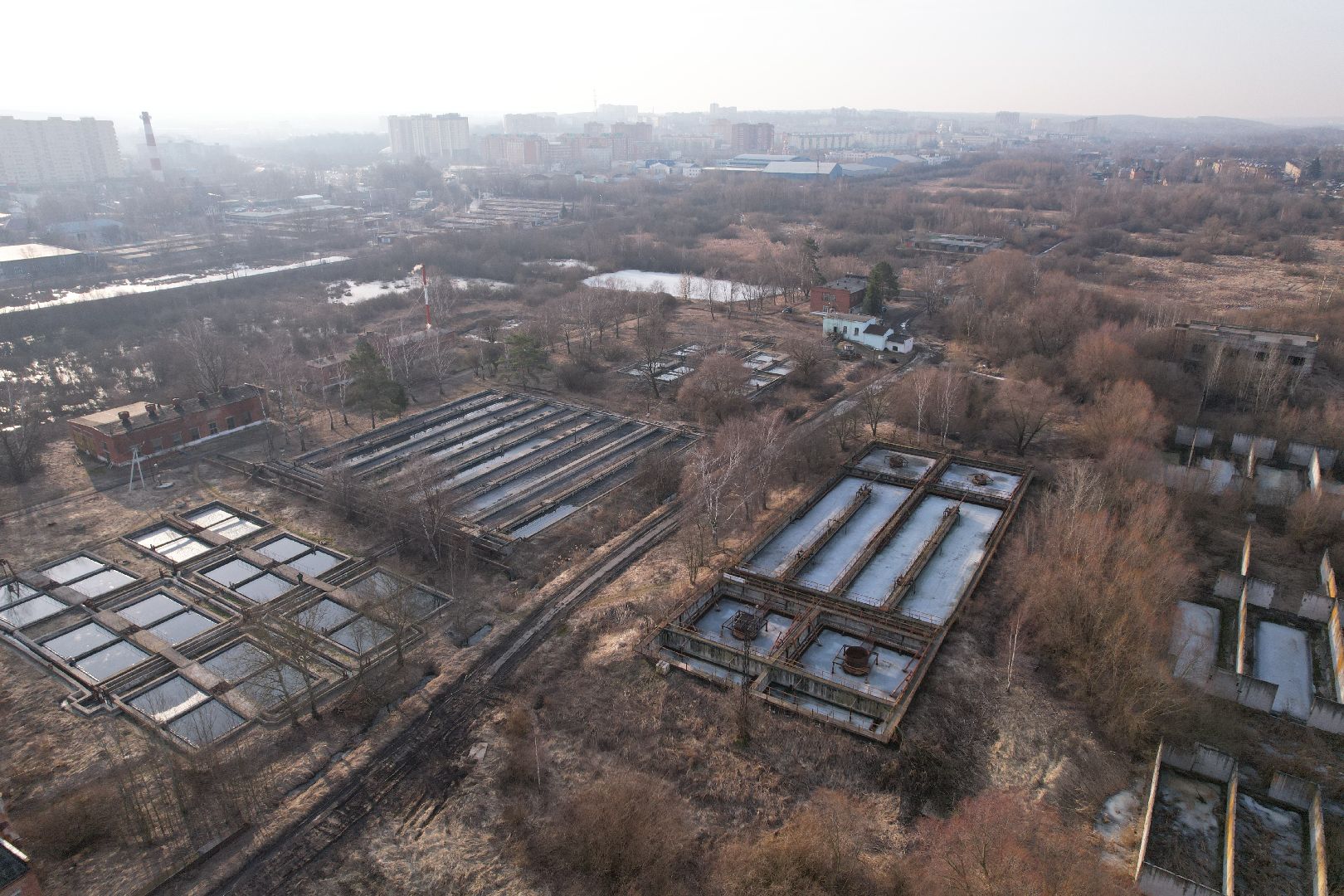 видео с коптера, очистные в дмитрове, строительство очистных,