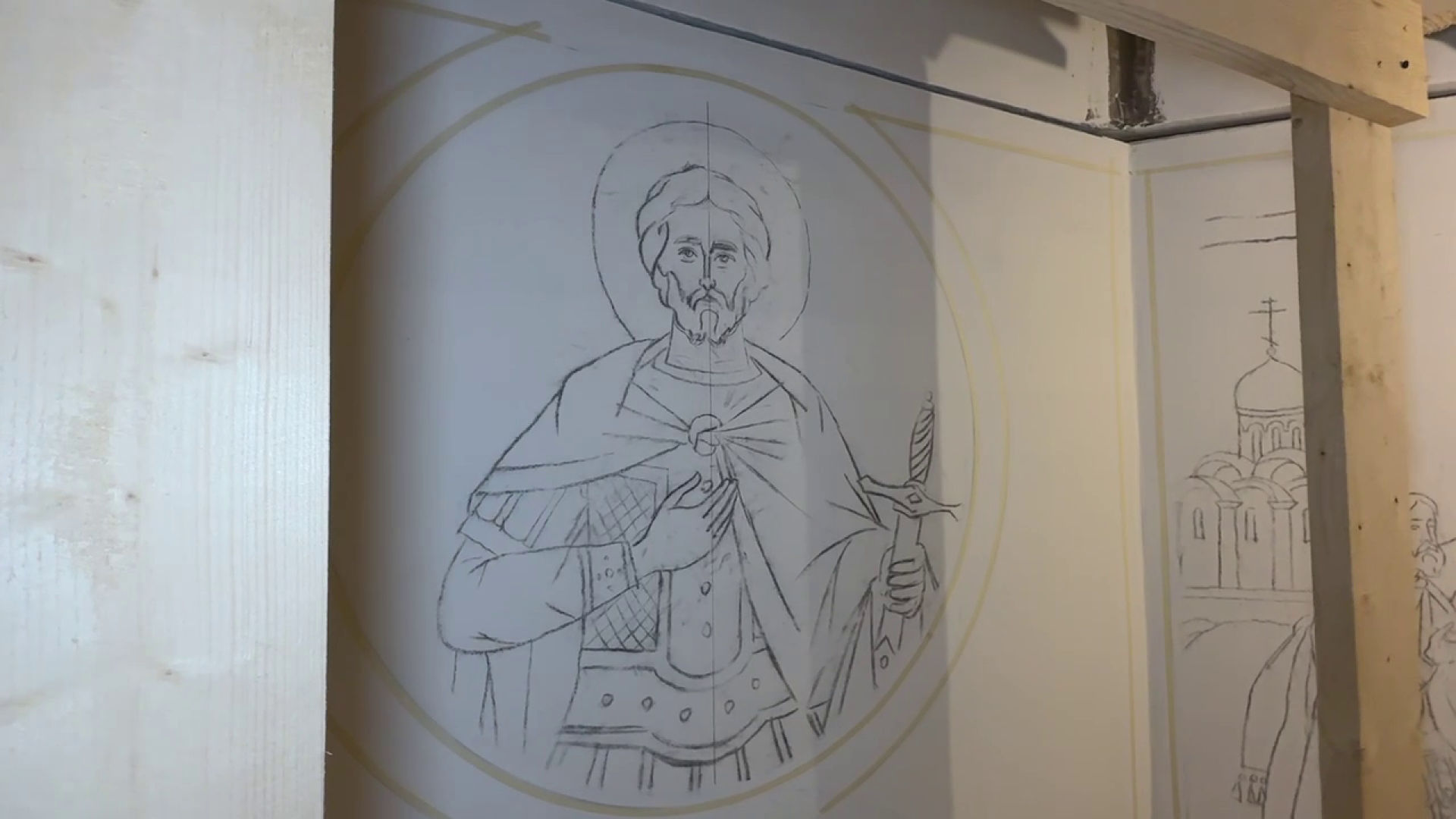 реутов, мемориал славы, часовня, реконструкция, леса, роспись часовни,