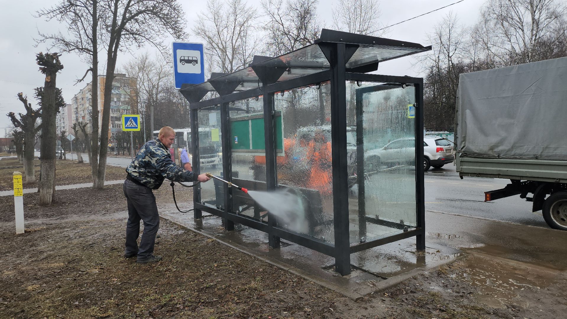 серпухов, подмосковье, уборка, остановки,