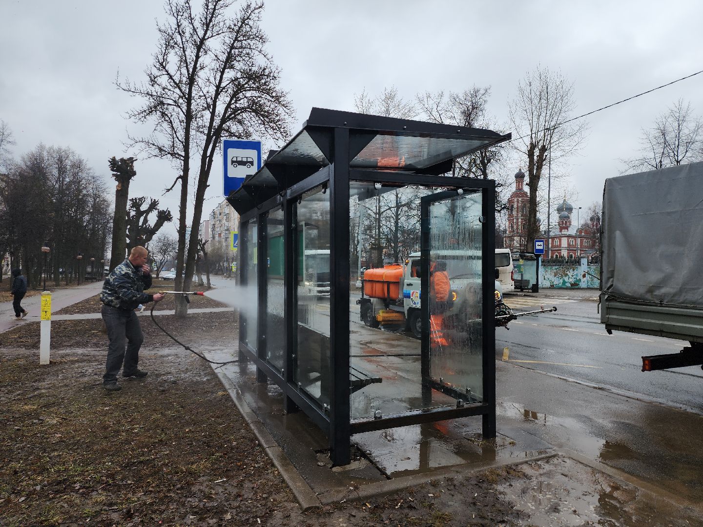 серпухов, подмосковье, уборка, остановки,