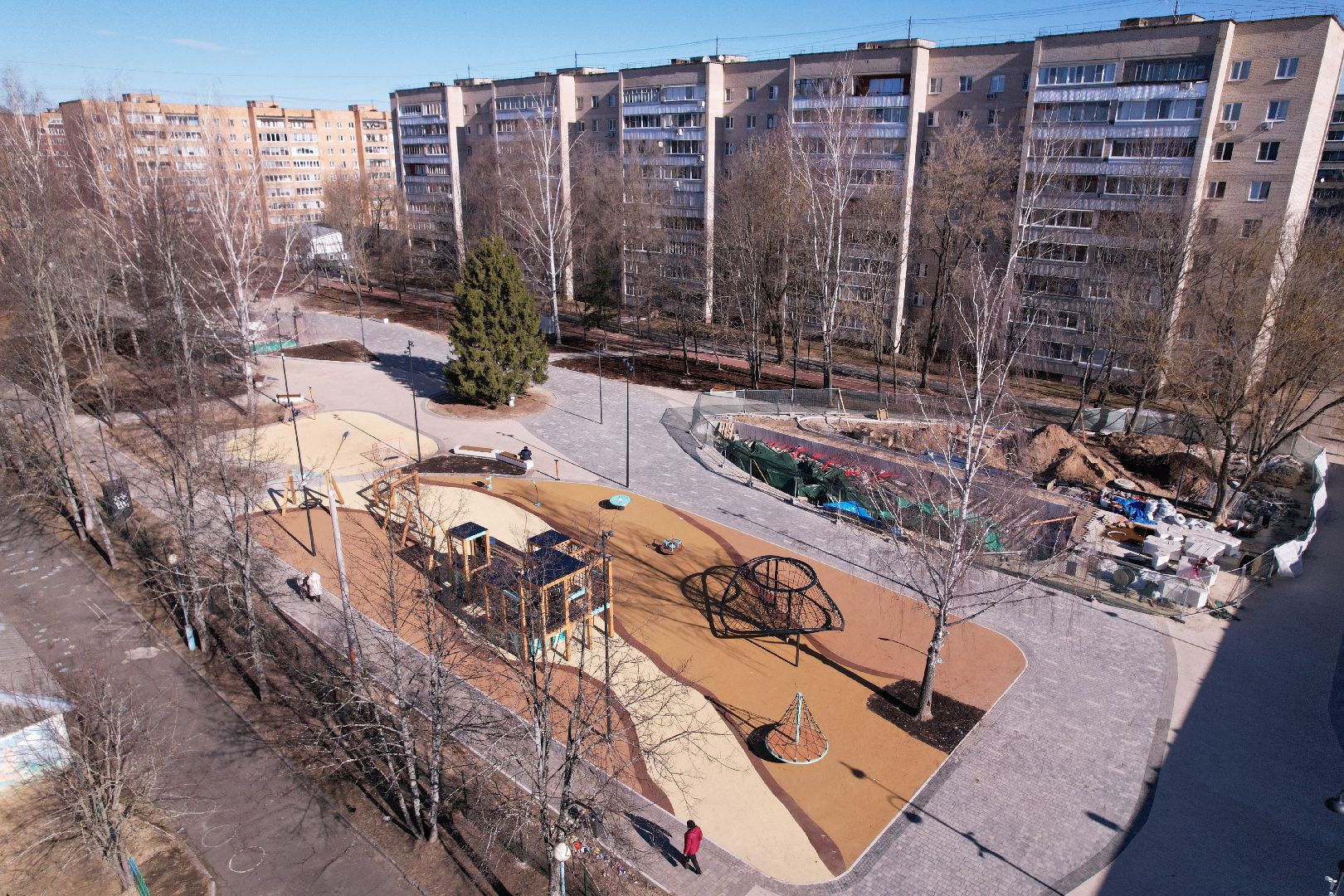 видео с коптера, сквер журавлева, благоустройство сквера в дубне,