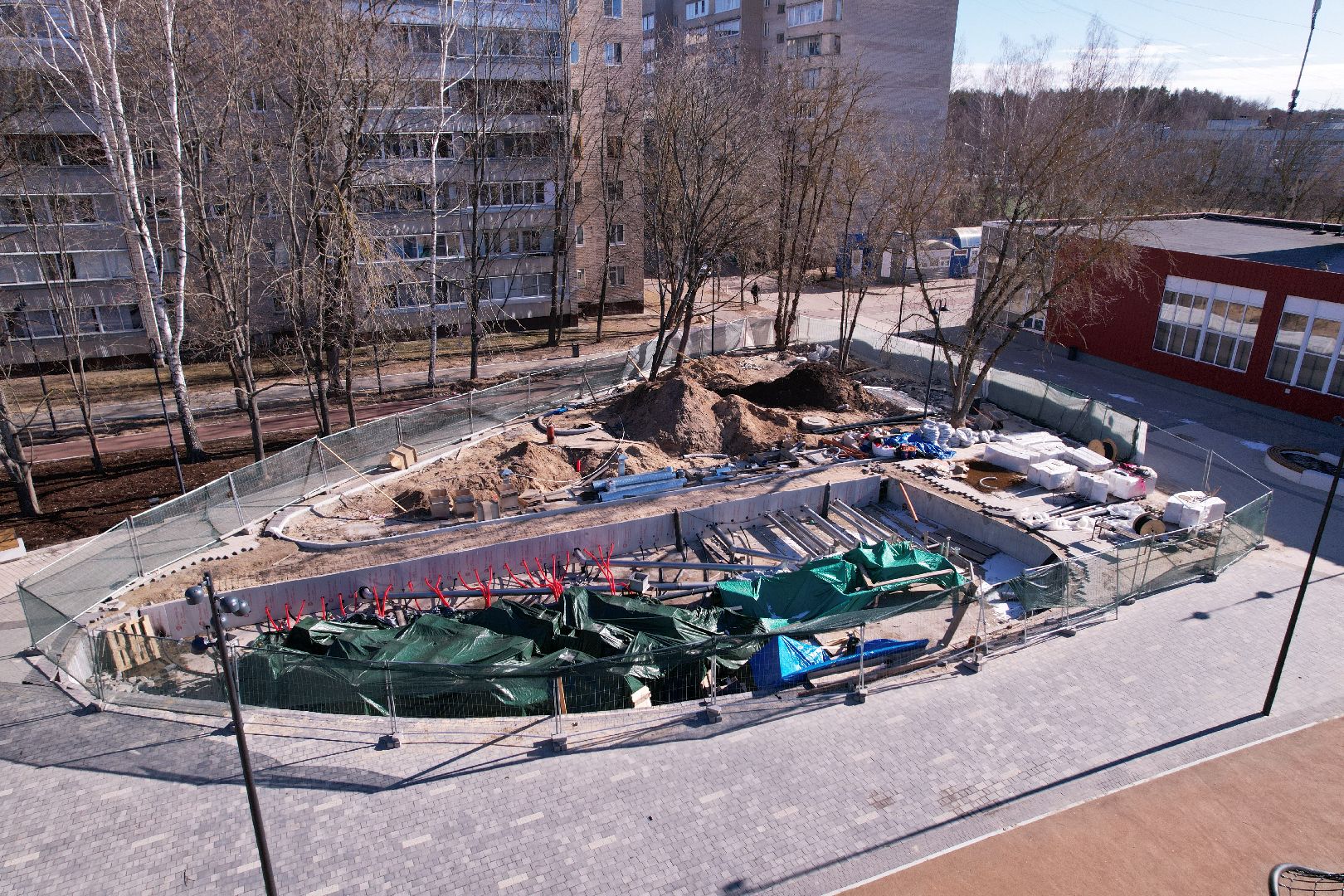 видео с коптера, сквер журавлева, благоустройство сквера в дубне,