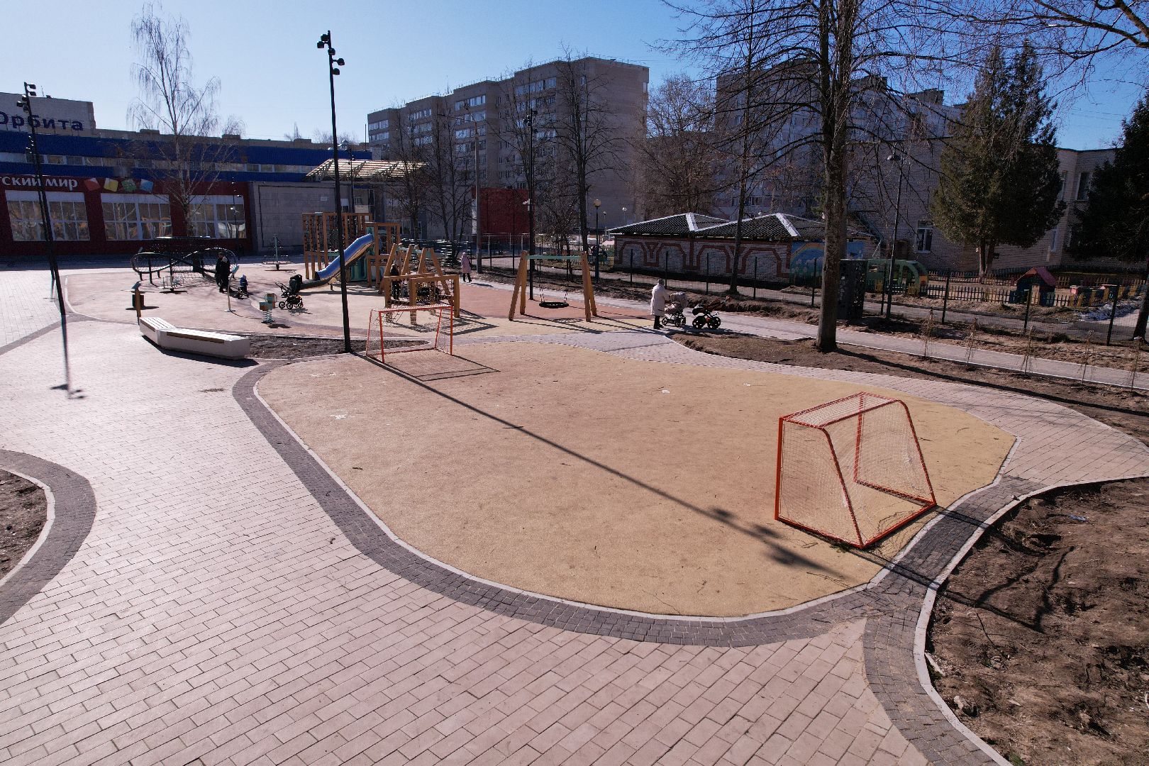 видео с коптера, сквер журавлева, благоустройство сквера в дубне,