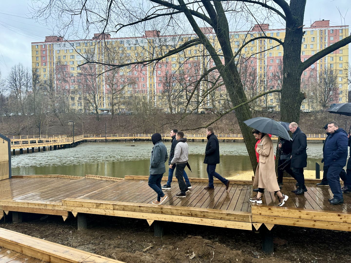 малый тарычевский пруд, ленинский городской округ, компания брусника, благоустройство пруда,