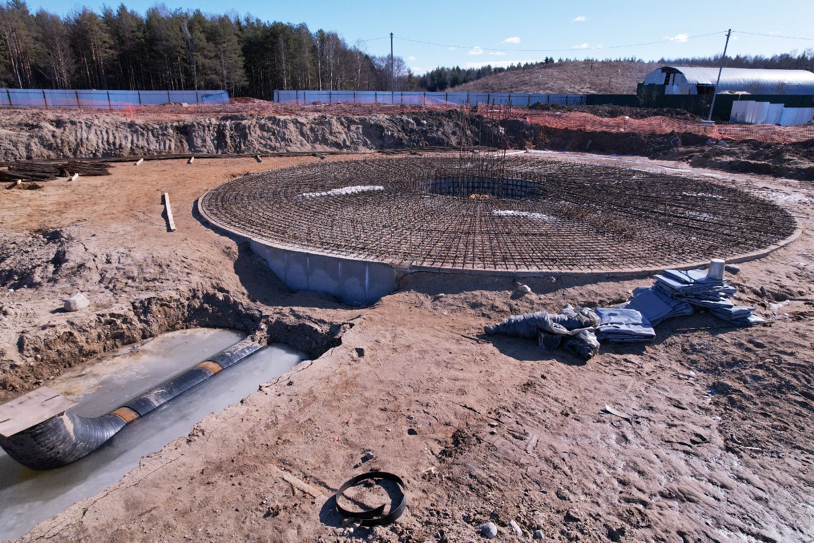 видео с коптера, очистные в дубне,