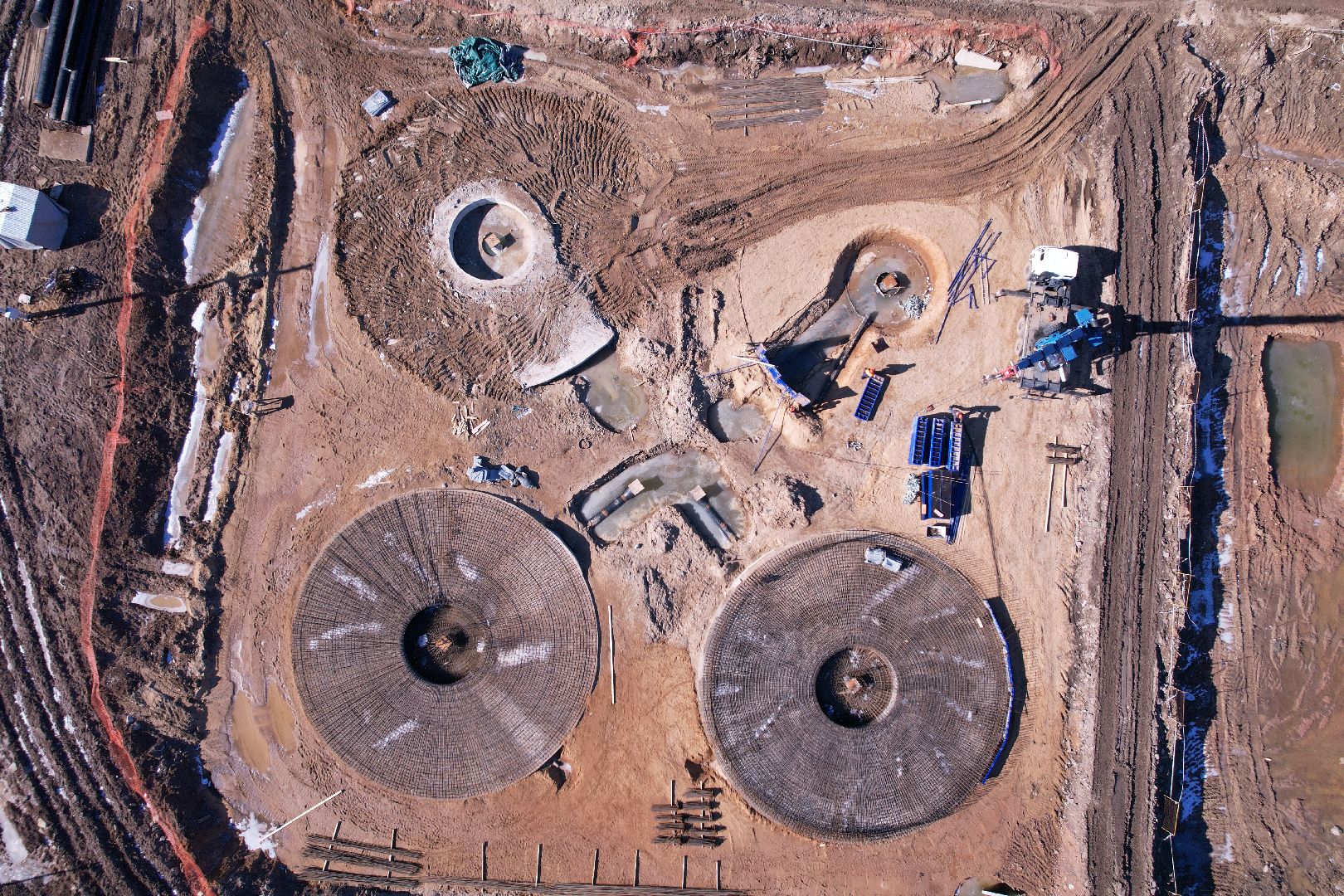 видео с коптера, очистные в дубне,