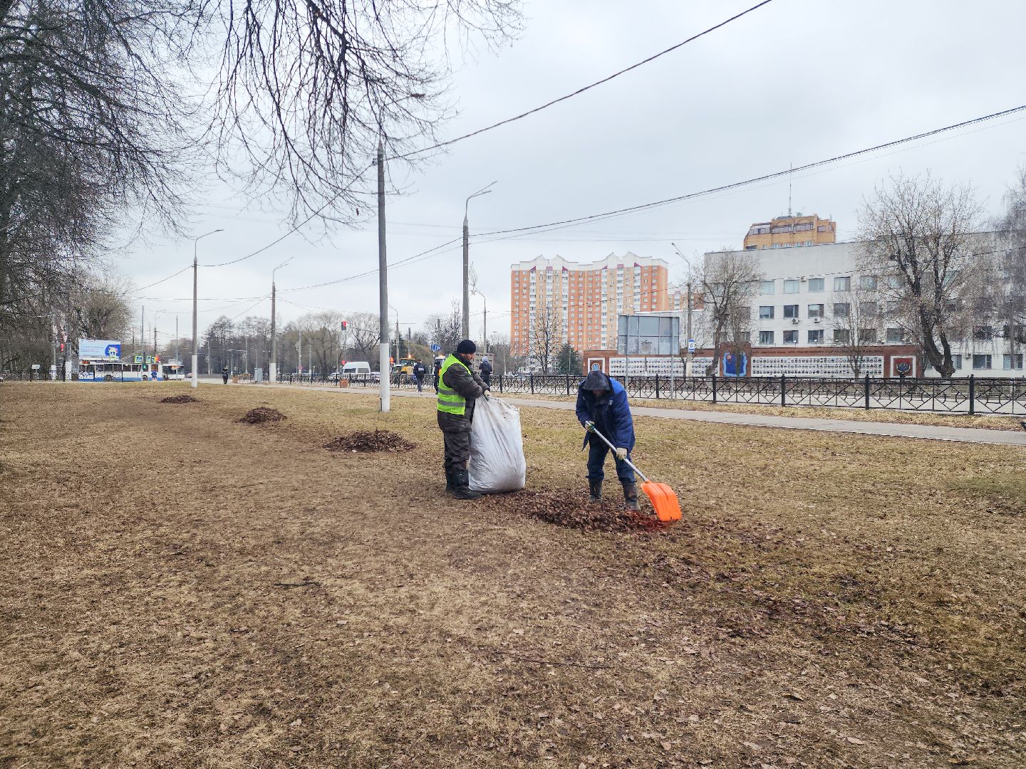 Подольск, Благоустройство, Весенняя уборка, Коммунальщики,