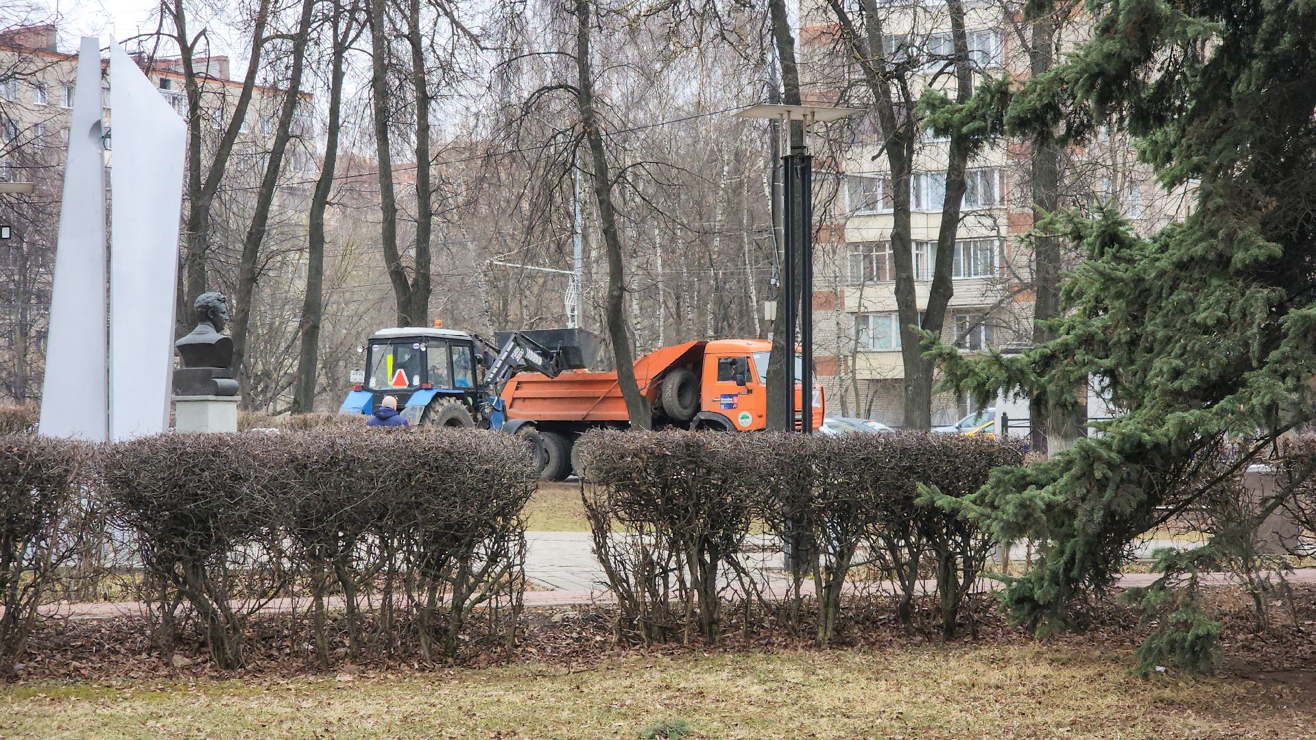 Подольск, Благоустройство, Весенняя уборка, Коммунальщики,