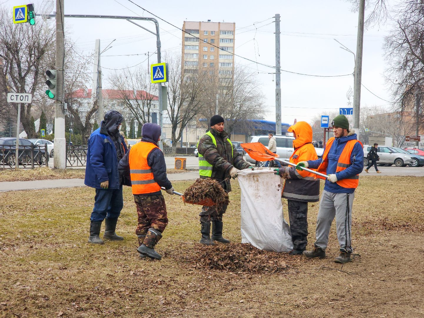 Подольск, Благоустройство, Весенняя уборка, Коммунальщики,