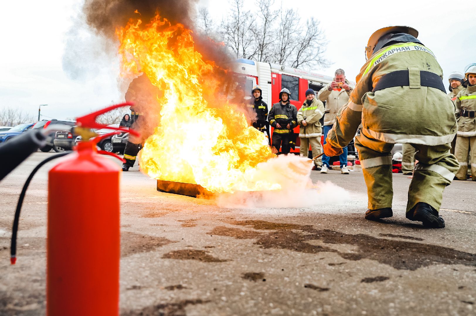 Смотр, Пожар, Ликвидация,