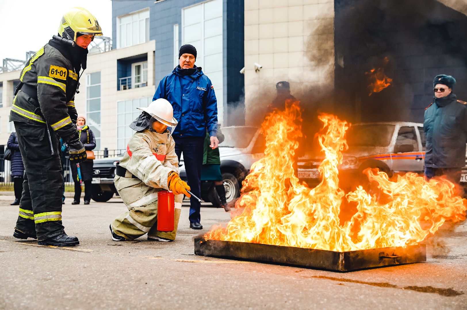 Смотр, Пожар, Ликвидация,