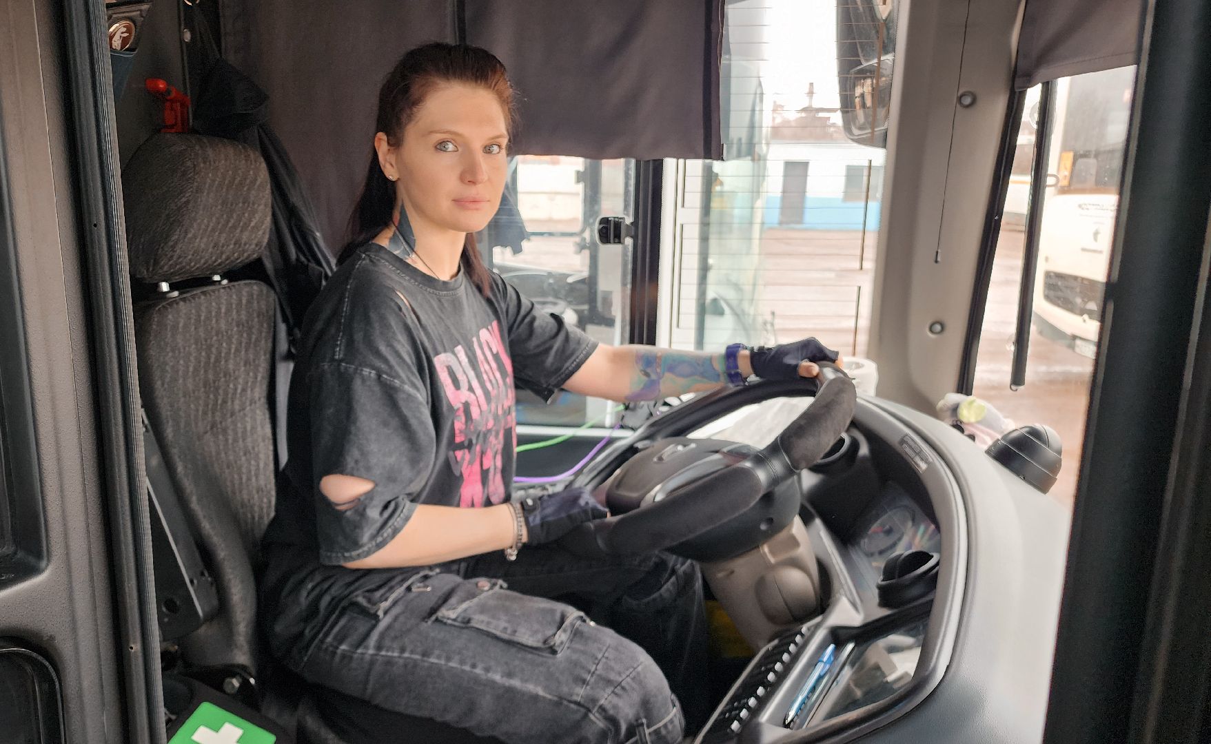 Бронницы, Мострансавто, Девушка водитель автобуса, Бронницкое АТП,