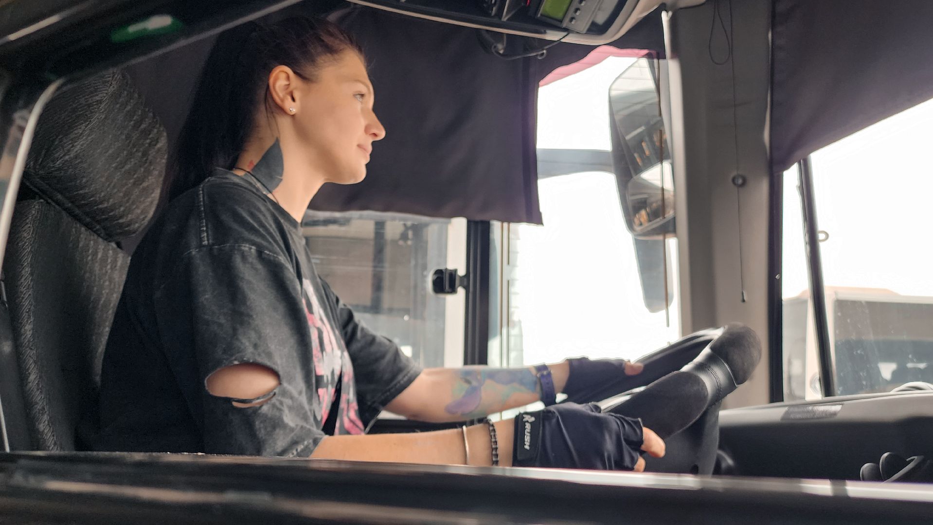 Бронницы, Мострансавто, Девушка водитель автобуса, Бронницкое АТП,